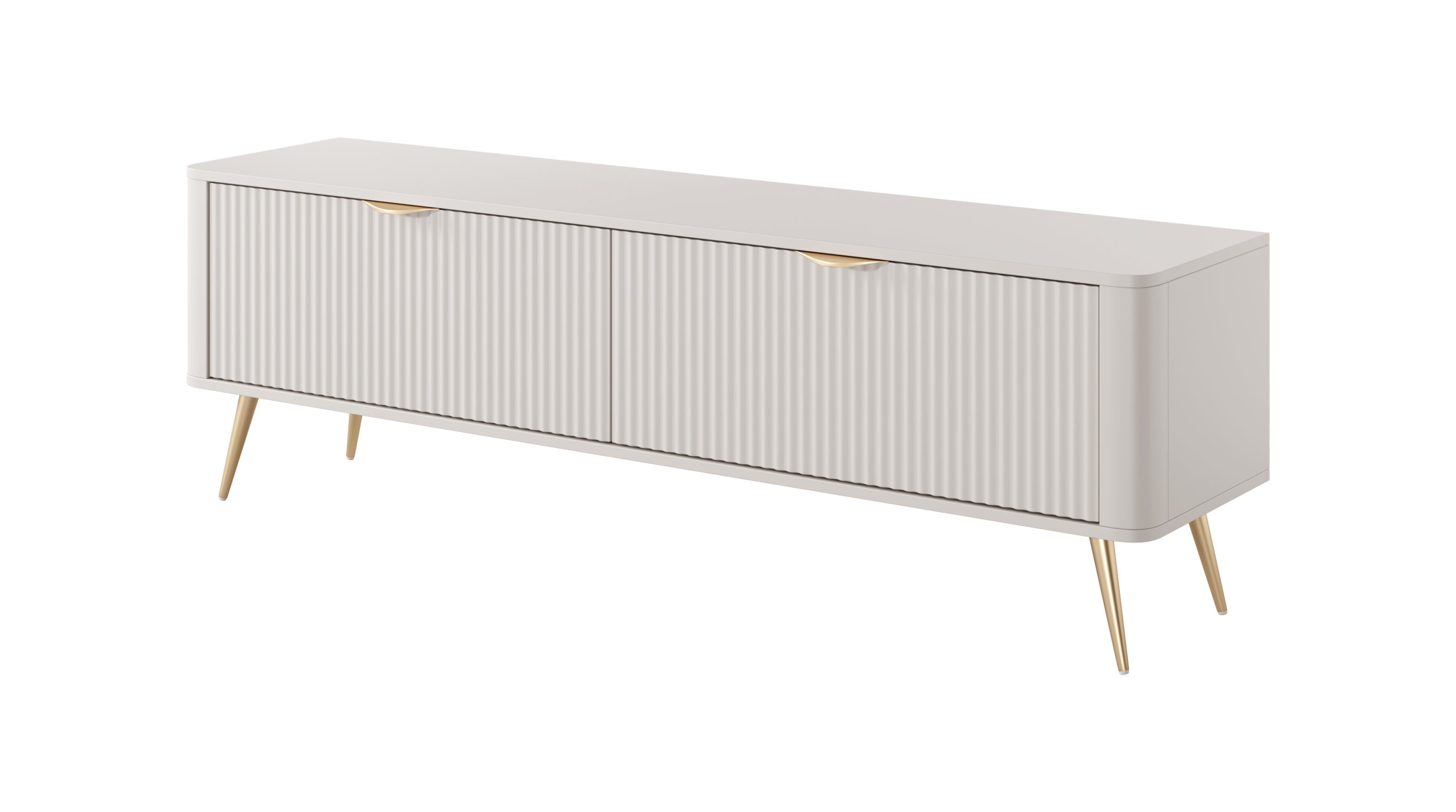 Lask Lante – TV Cabinet 163 cm with 2 Doors Beige (163.2 × 51.2 × 38 cm)