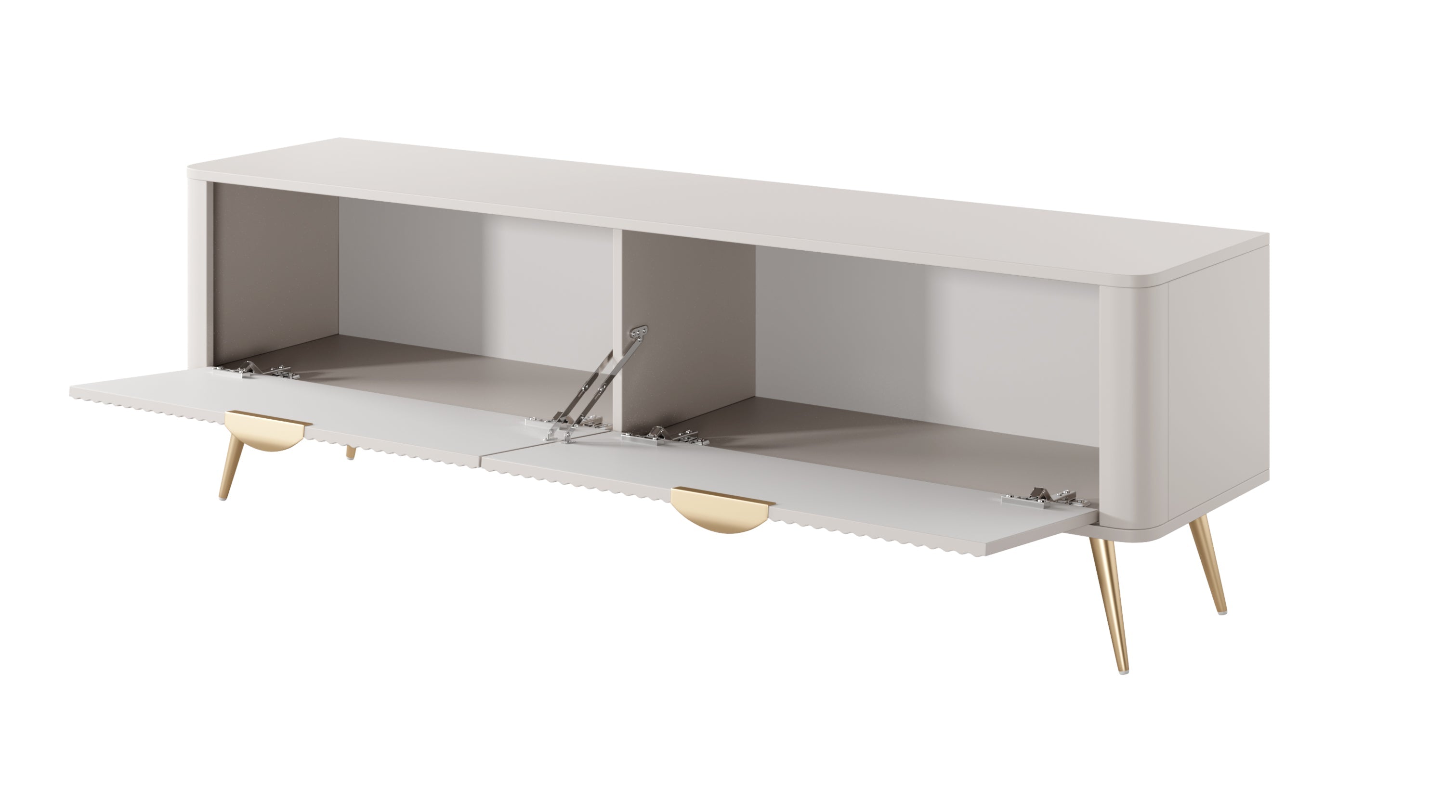 Lask Lante – TV Cabinet 163 cm with 2 Doors Beige (163.2 × 51.2 × 38 cm)