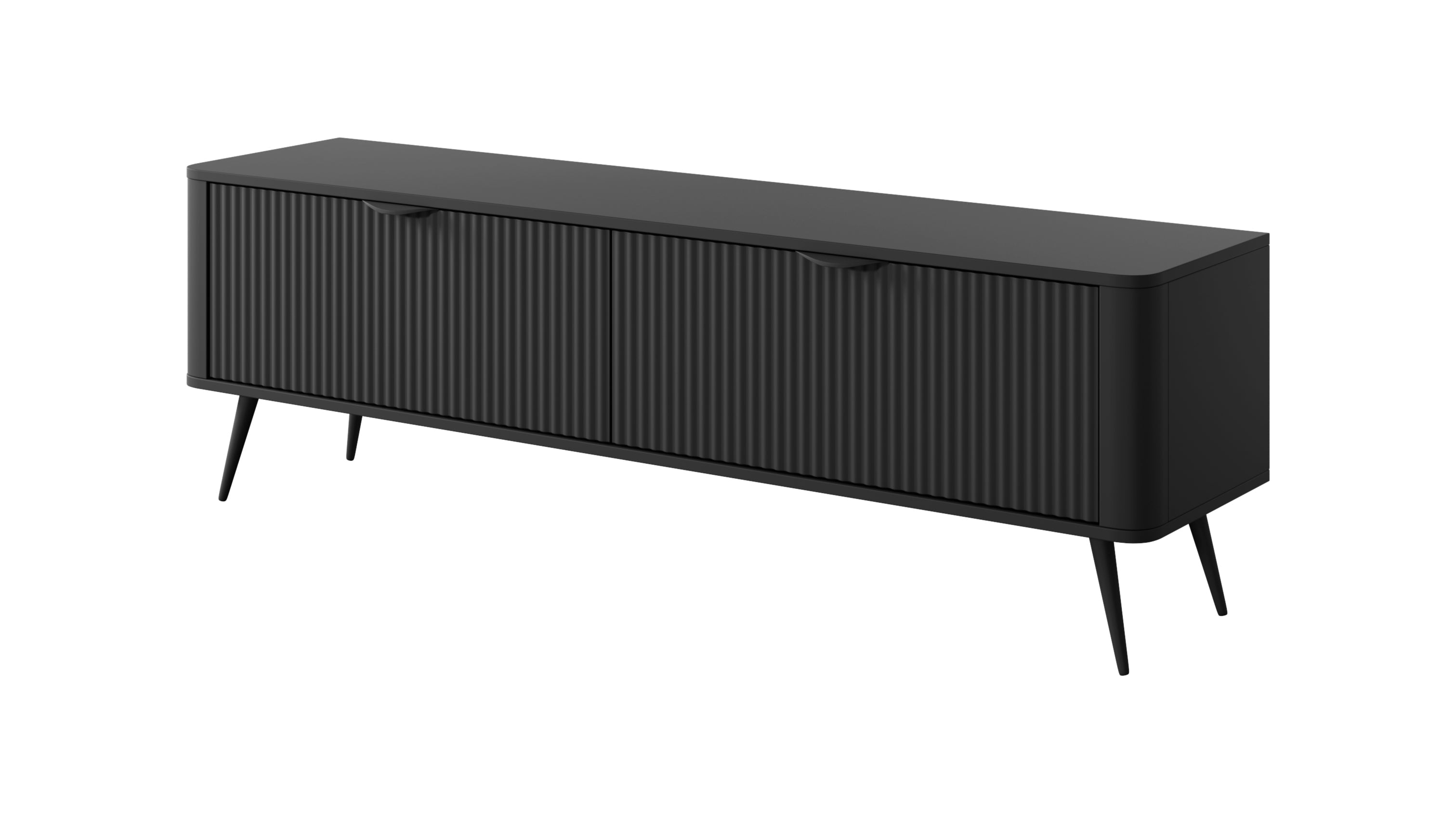 Lask Lante – TV Cabinet 163 cm with 2 Doors Black (163.2 × 51.2 × 38 cm)
