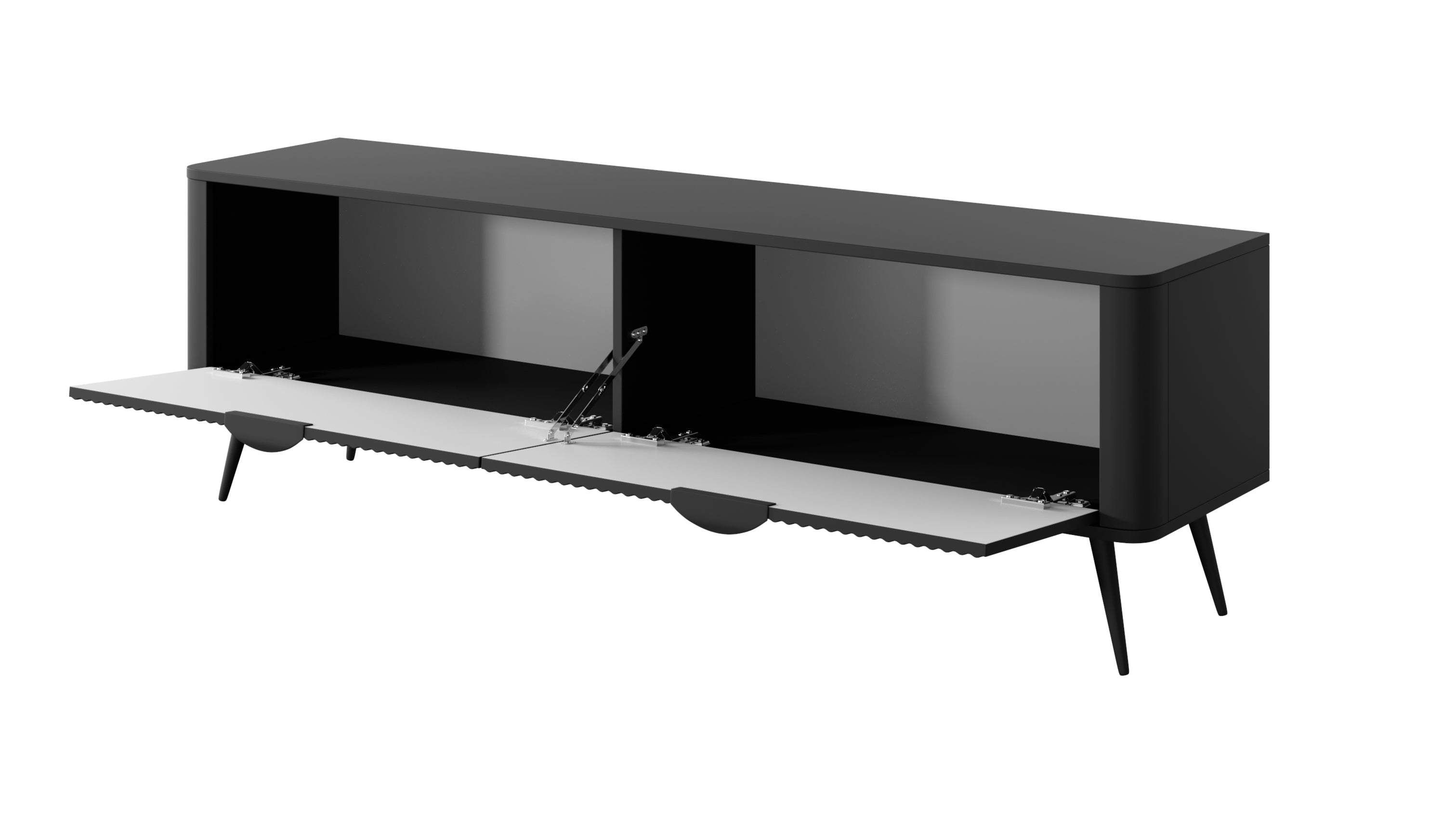 Lask Lante – TV Cabinet 163 cm with 2 Doors Black (163.2 × 51.2 × 38 cm)