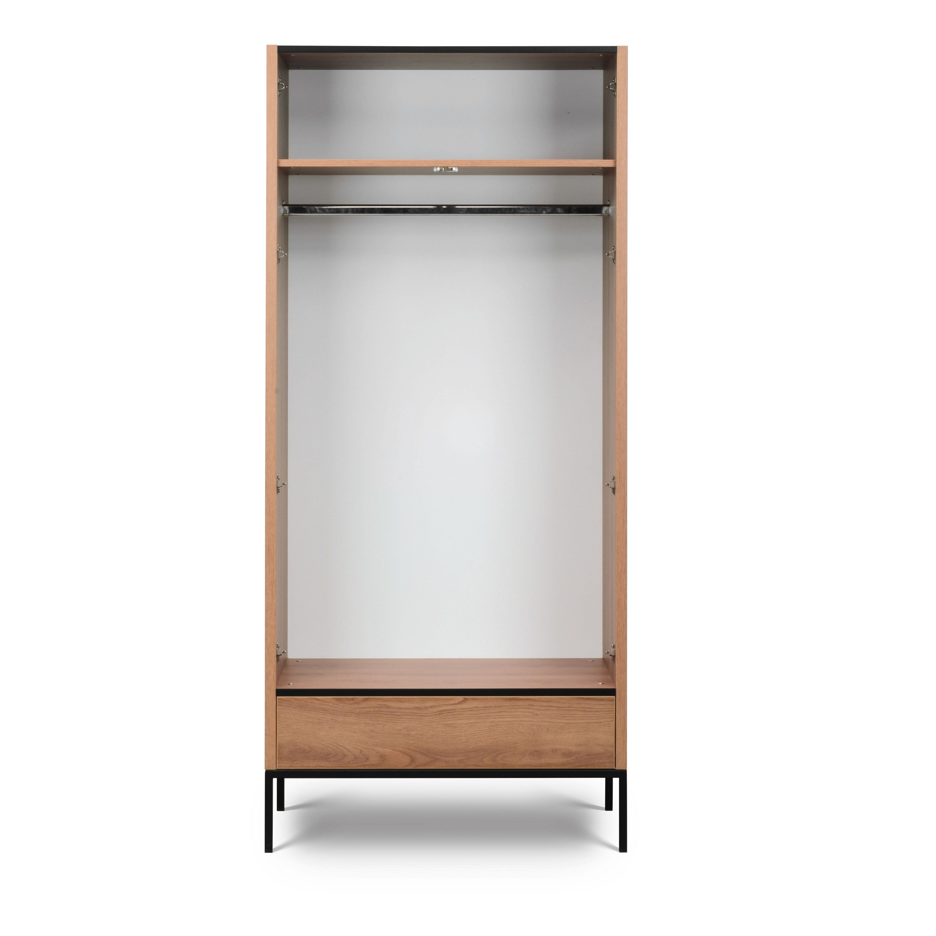 NE Loft Caramel – 2-türiger Kleiderschrank mit Stange und Schublade