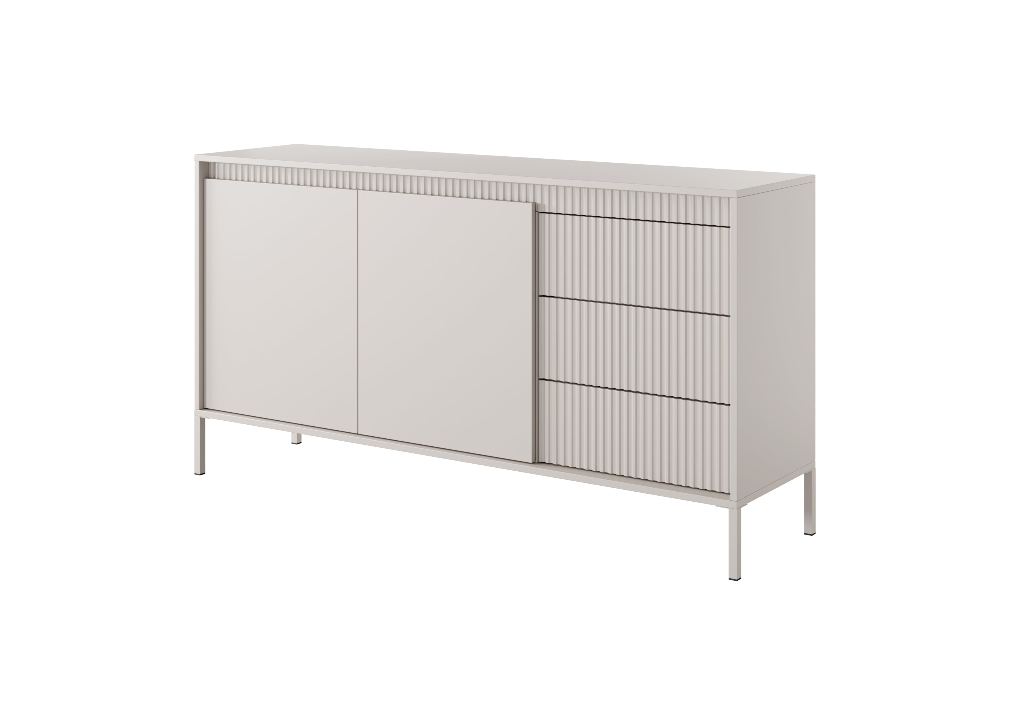 Lask Senso - Sideboard 153 cm beige (2 Türen, 3 Schubladen)