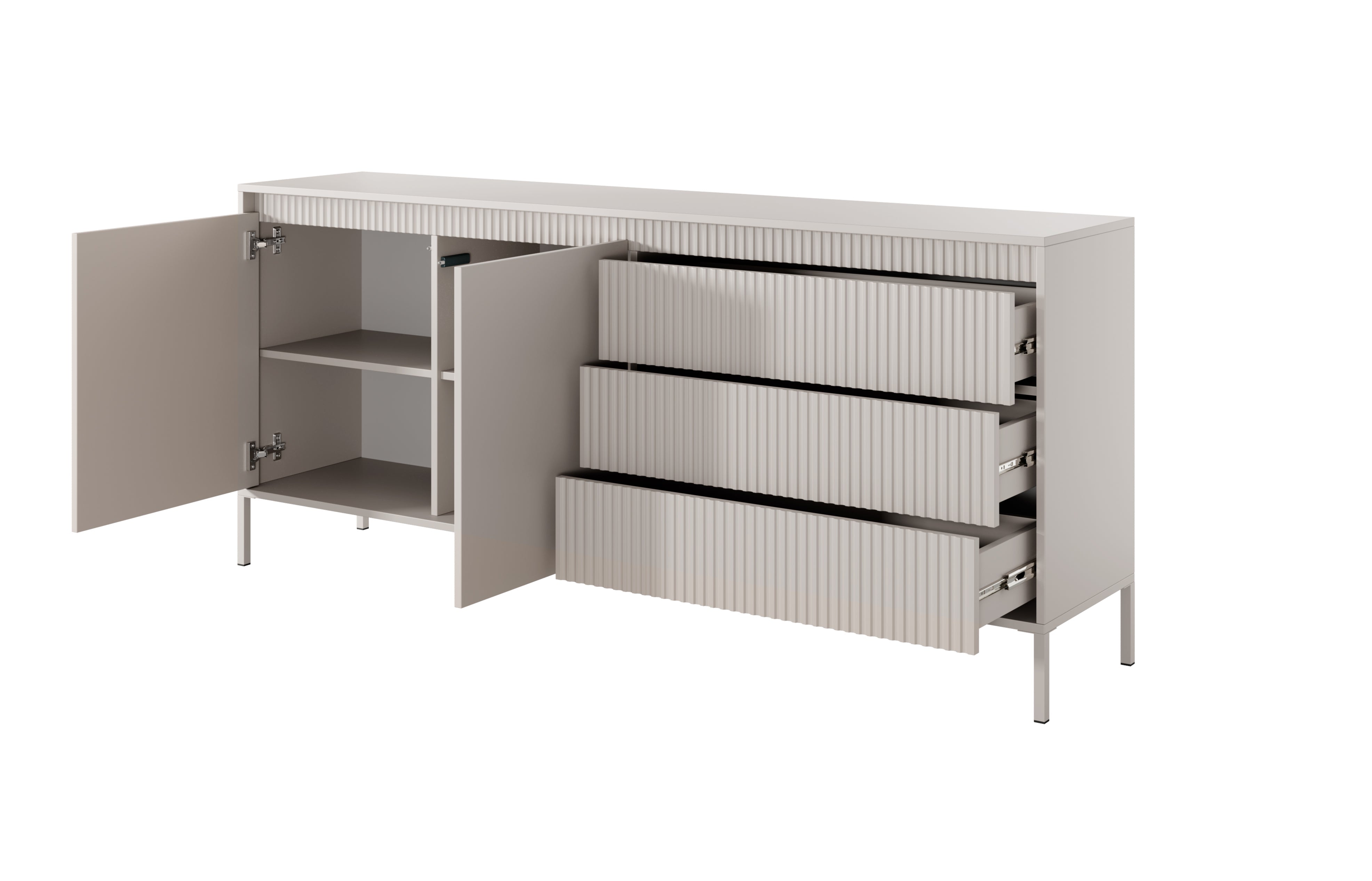 Lask Senso - Sideboard 187 cm beige (2 Türen, 3 Schubladen)