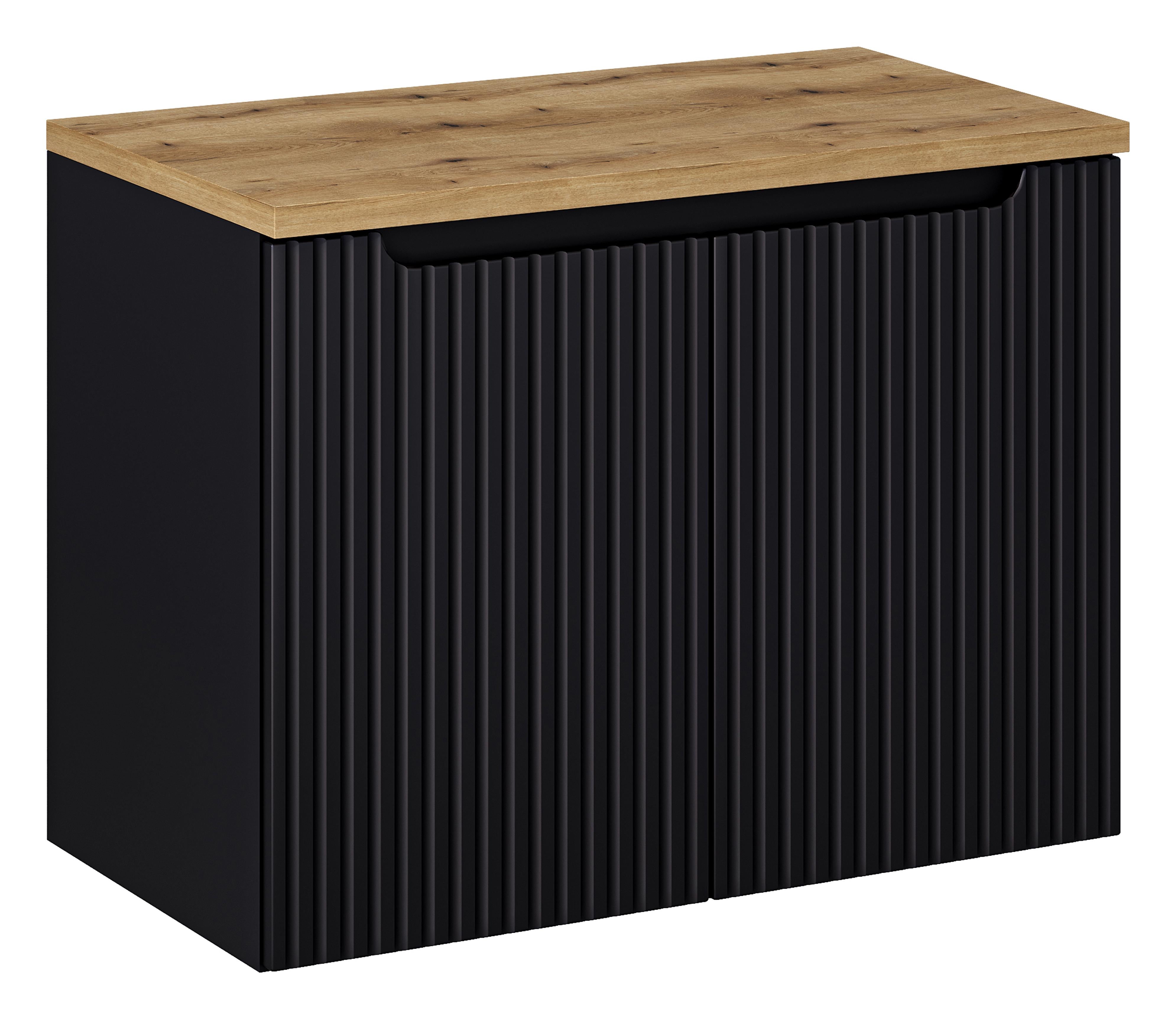 Nova Black 80cm Bathroom Sett with Shelves SET-NOB B OAK UN BEYOND 5 BL