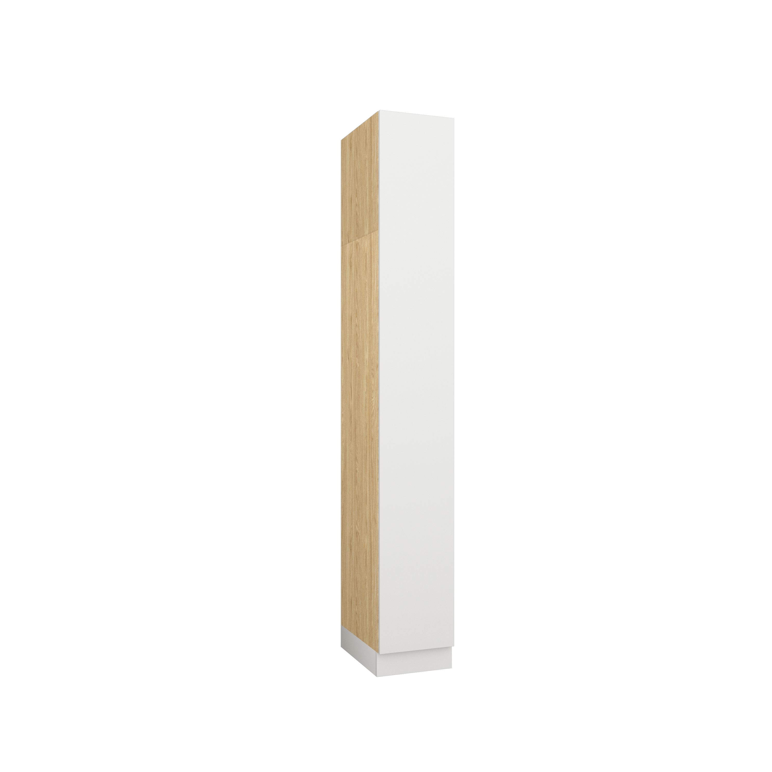 SLEEP VARIA Kleiderschrank 1T 35 cm mit Einlegeböden – Eiche geölt/Weiß matt