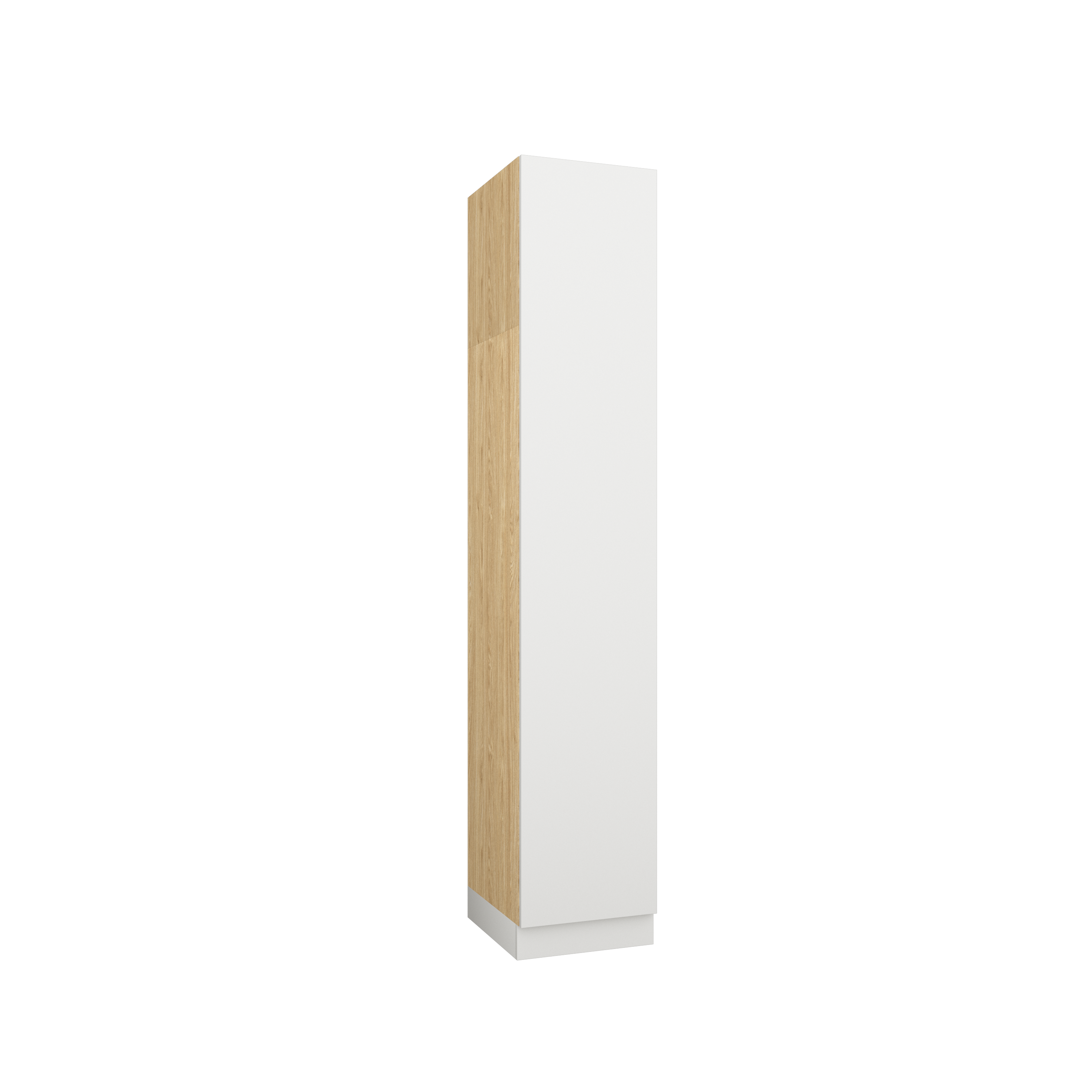 SLEEP VARIA 1D Wardrobe with Rail and Shelf 45 cm – Oiled Oak / White Matt