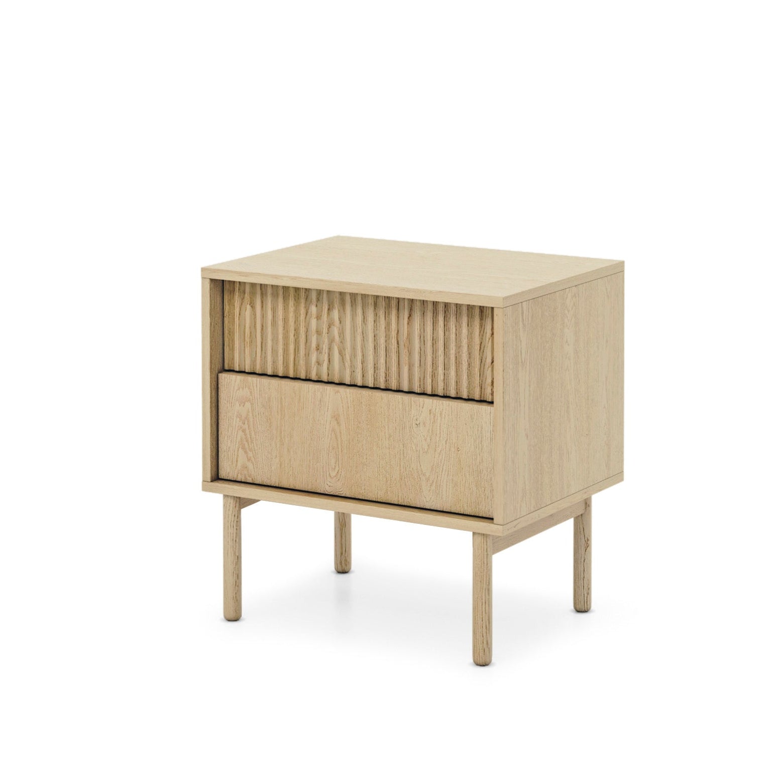 Lask Tavo – Nachttisch mit 2 Schubladen (53,5 × 55 × 39,5 cm)