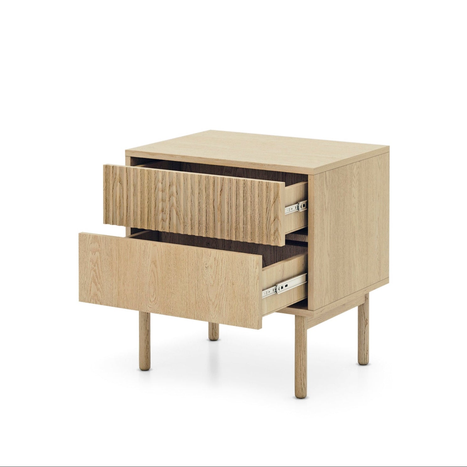 Lask Tavo – Nachttisch mit 2 Schubladen (53,5 × 55 × 39,5 cm)