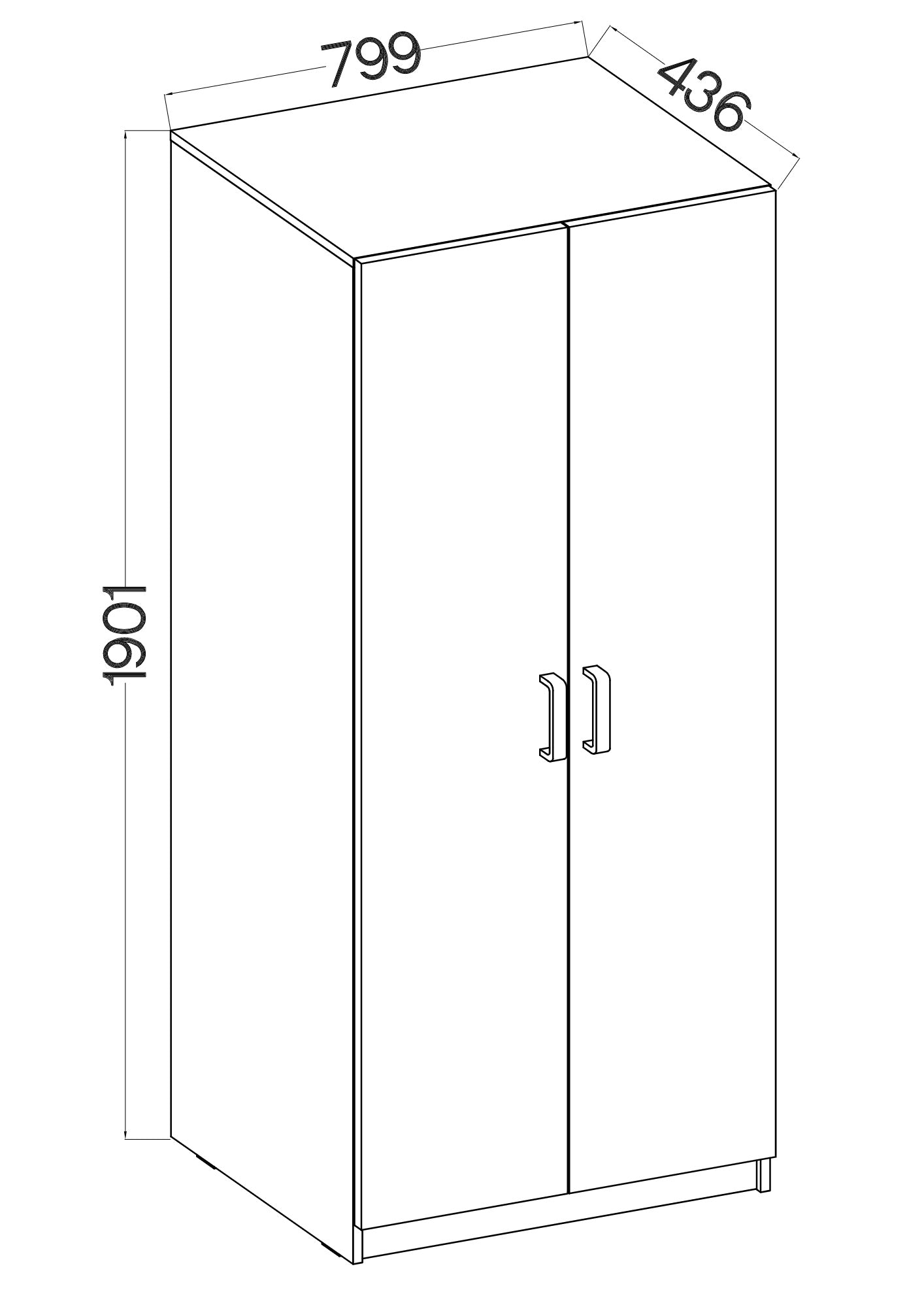 LE Malta 111 2F Kleiderschrank in Artisan-Eiche und Hellgrau
