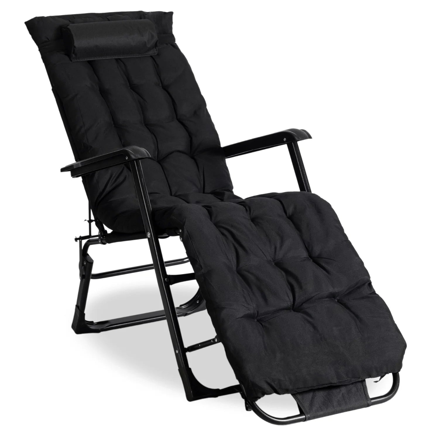Elite EDISON Gartenliege Schwarz - Verstellbare Outdoor-Liege