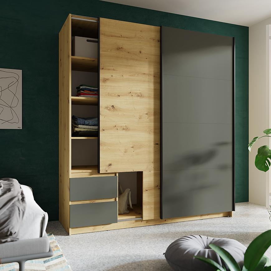 MO Uriel 11B Kleiderschrank – Artisan Eiche/Graphit