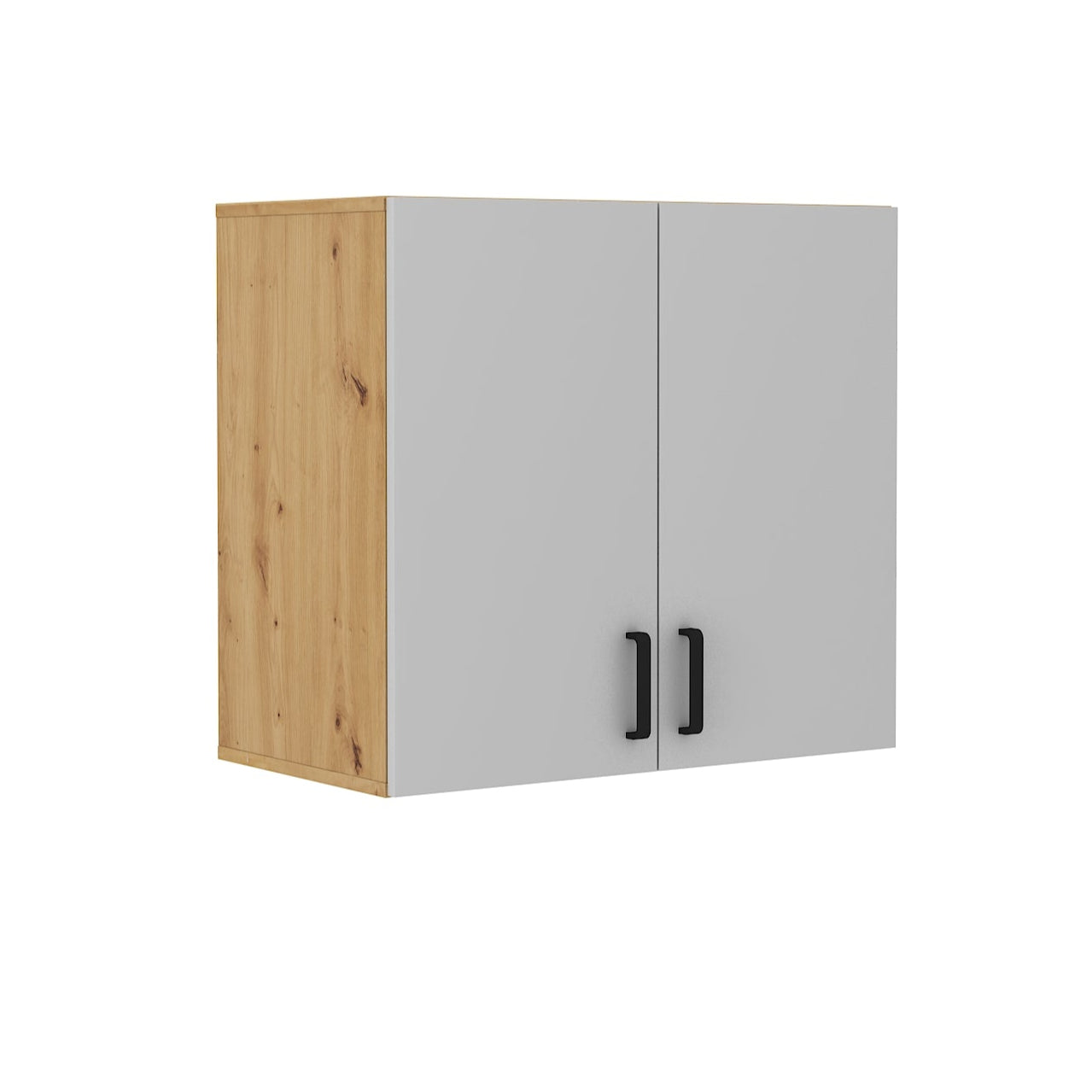 LE Malta 104 2F Oberschrank in Hellgrau und Artisan-Eiche
