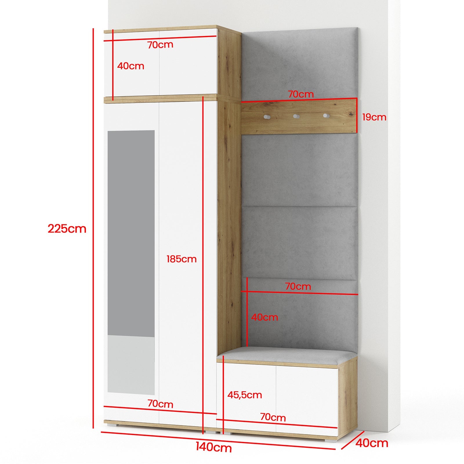 PK Sevilla 2 Hallway Wardrobe - Bottle Green