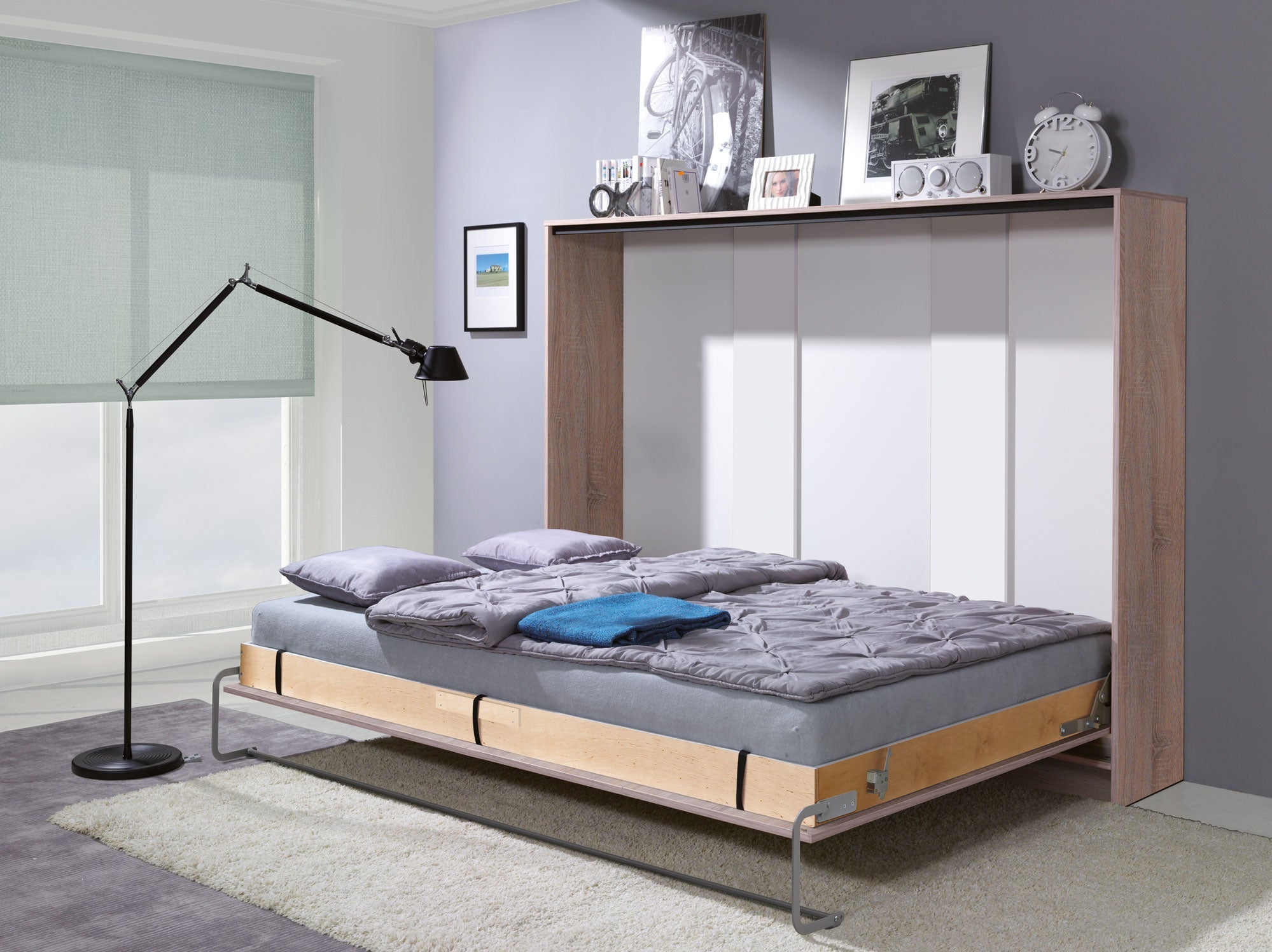 Individualisierbares Schrankbett, horizontal, Basismöbel-Set, Sonoma-Eiche, 90, 120, 140 x 200 cm
