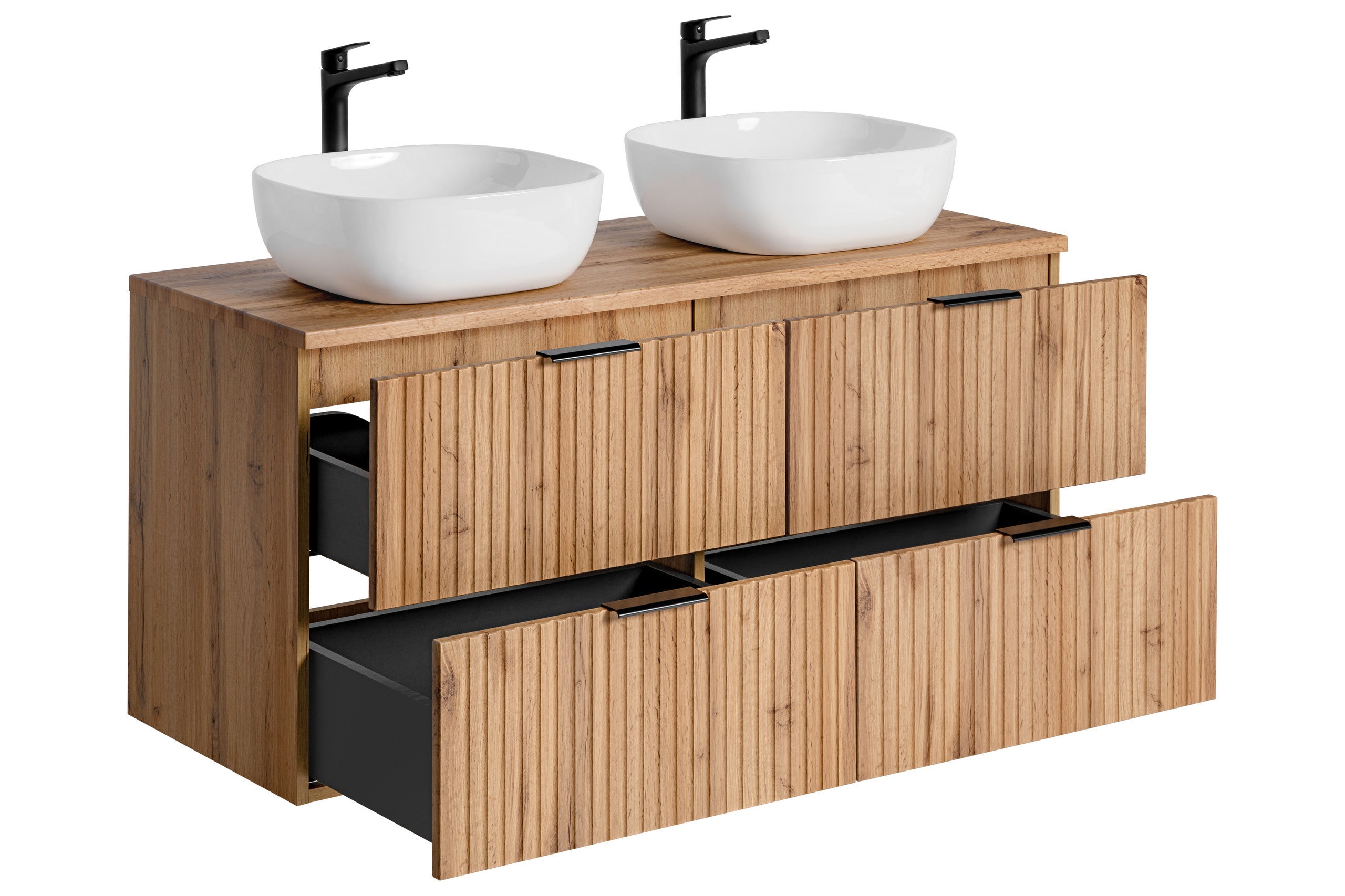 Adel Eiche Badezimmer mit Hochschrank Smile 120 cm SET-ADO B