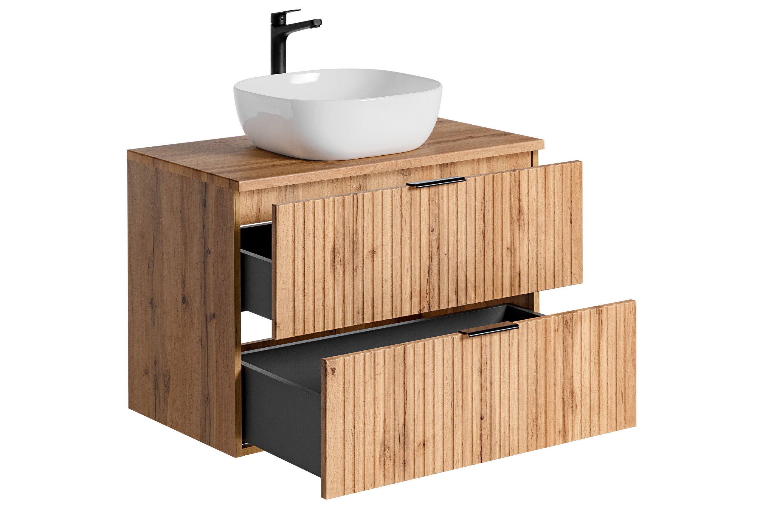 Adel Eiche Badezimmer mit Hochschrank Smile 80 cm SET-ADO