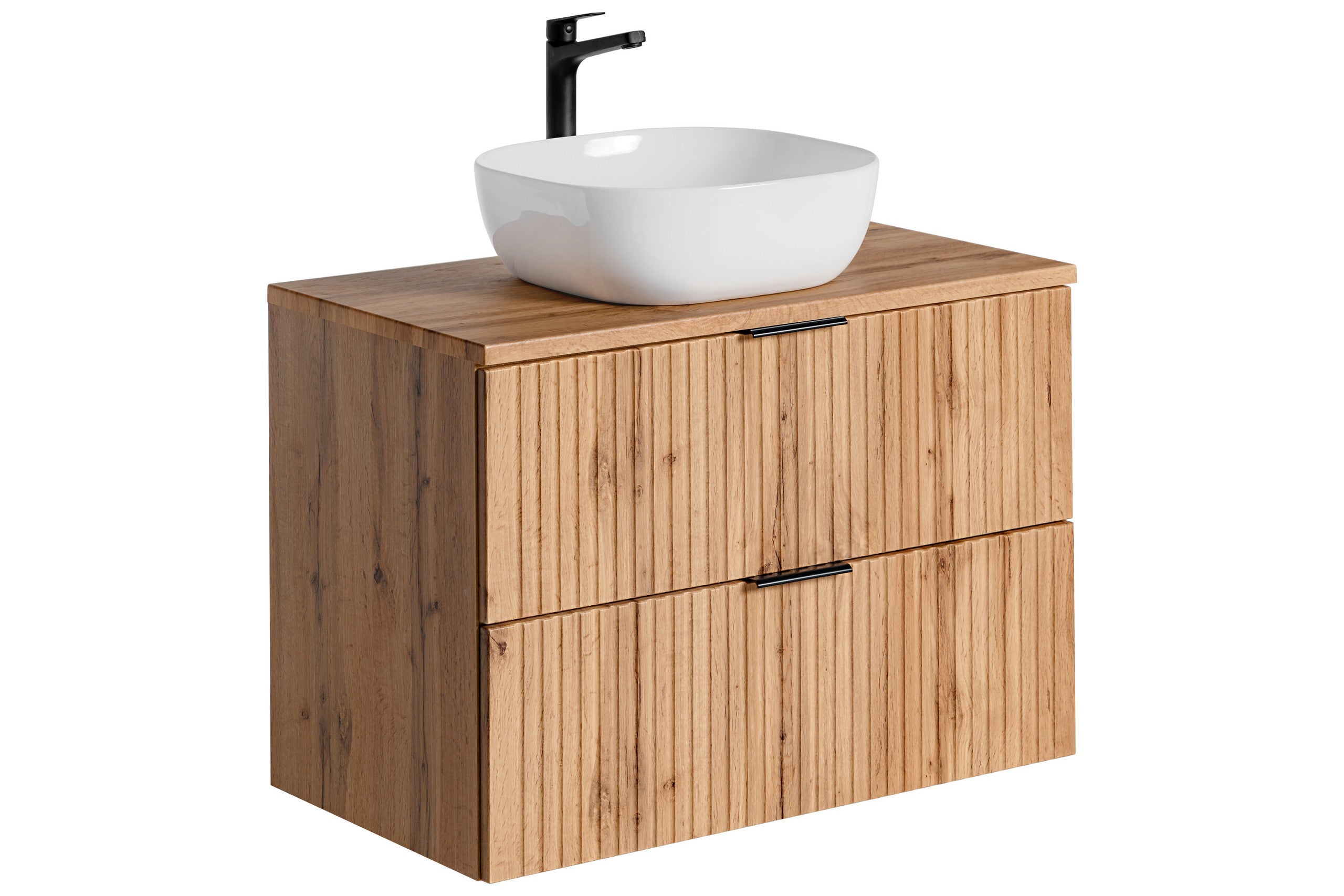 Adel Eiche Badezimmer mit Hochschrank Smile 80 cm SET-ADO