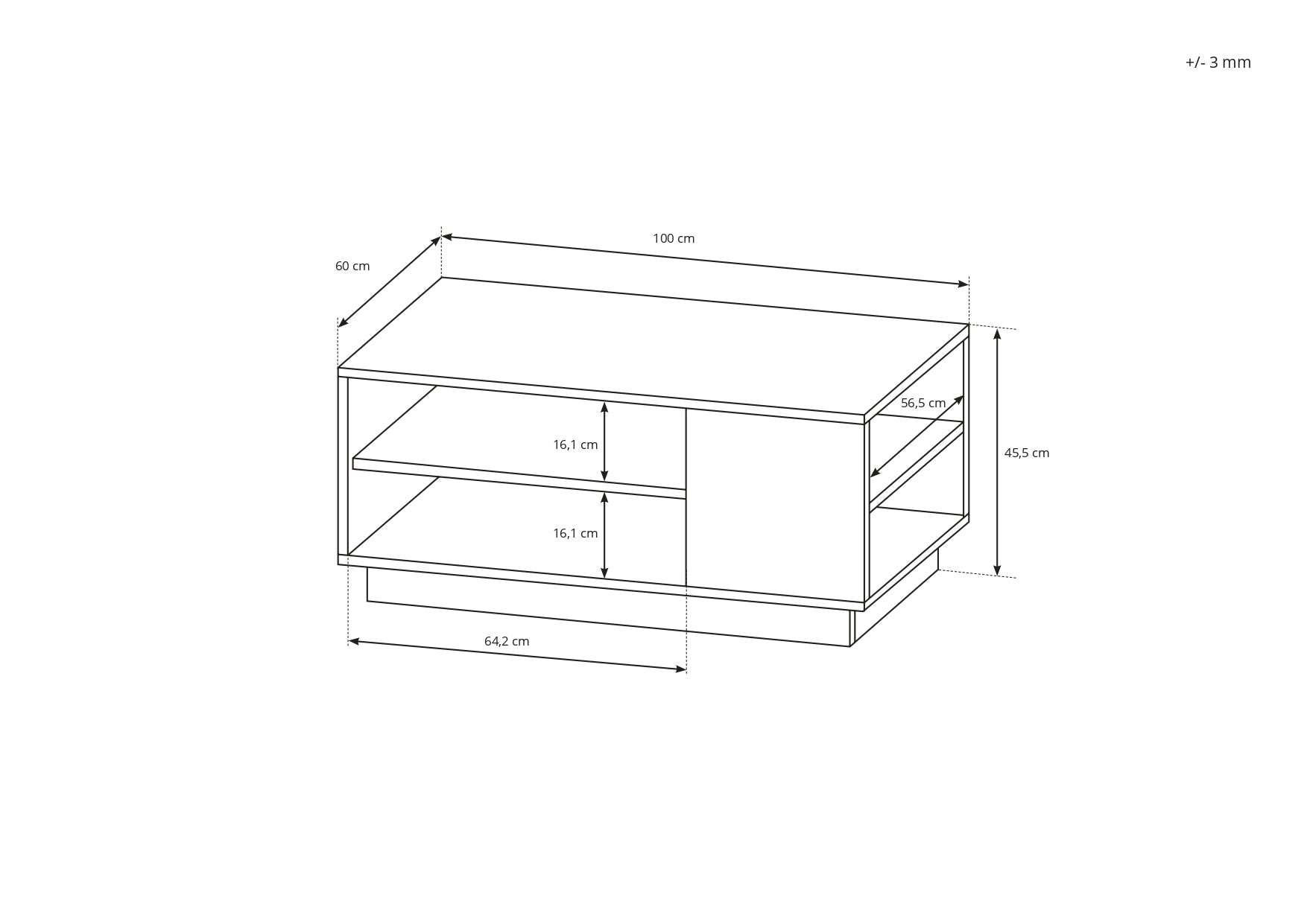Lask ARCO Couchtisch – 100 x 60 x 45,5 cm – Weiß