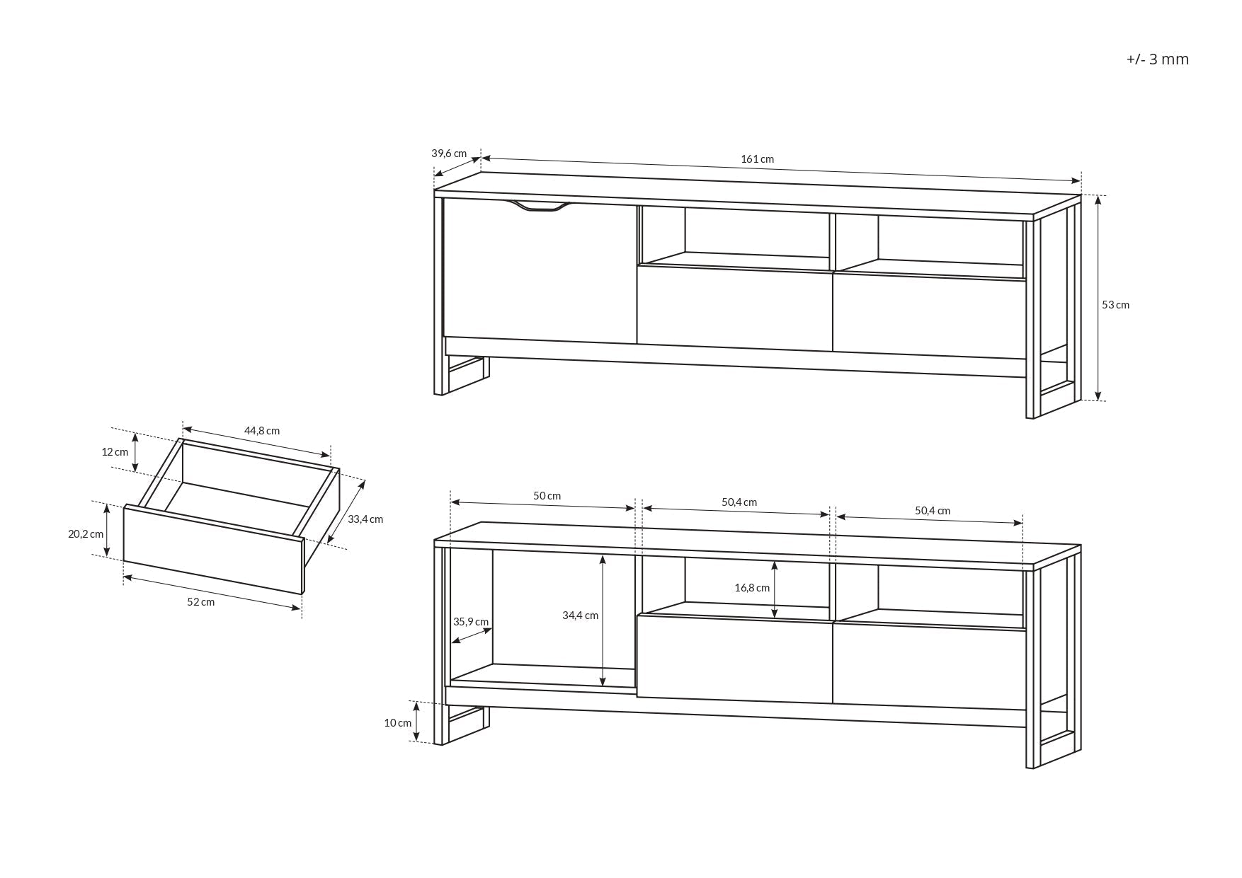 Laskarden TV-Ständer 160 – 161 x 39,6 x 53 cm