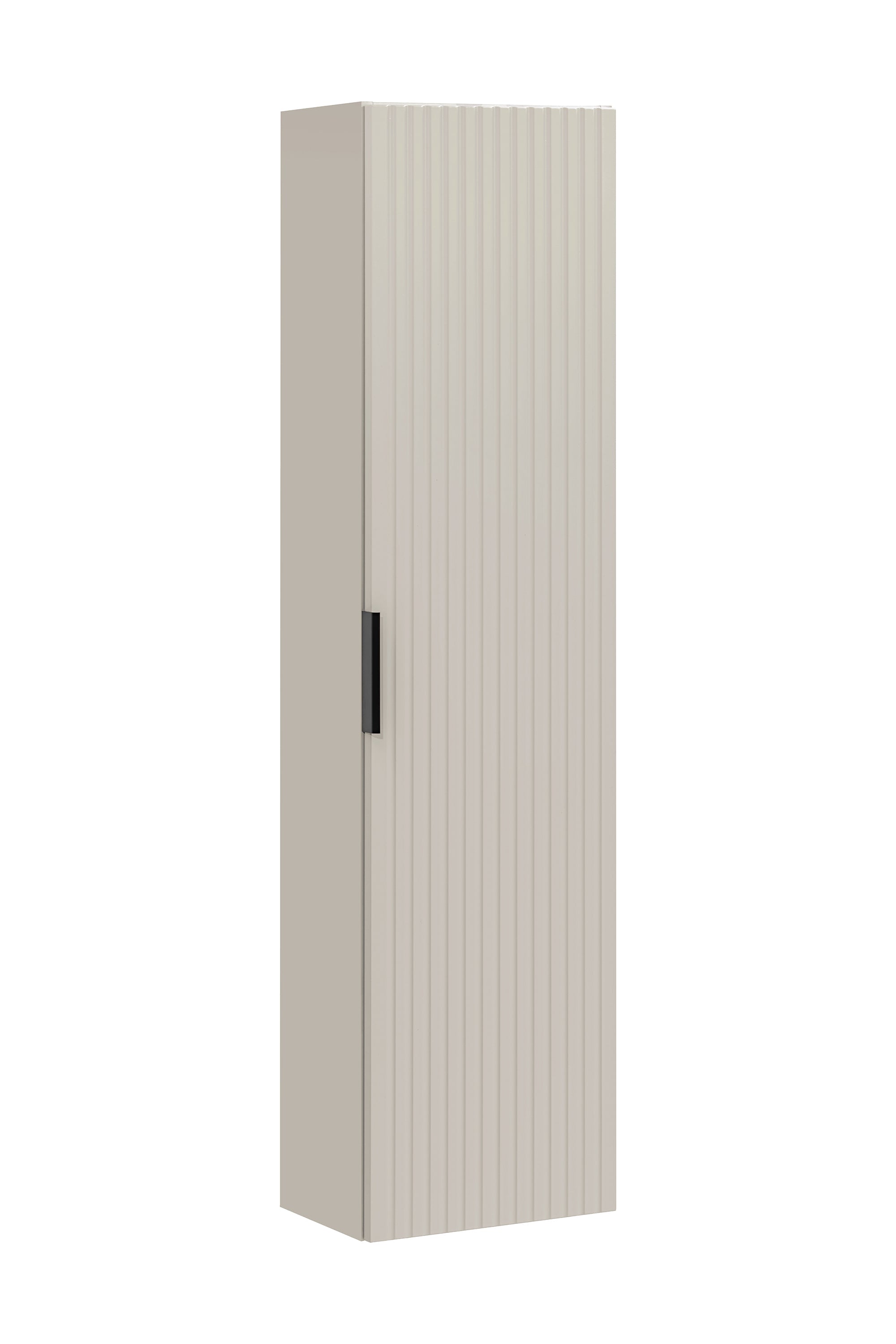Adel Cashmere Bad-Set mit Hochschrank 80 cm, Griff schwarz, SSET-ADC B WOTAN
