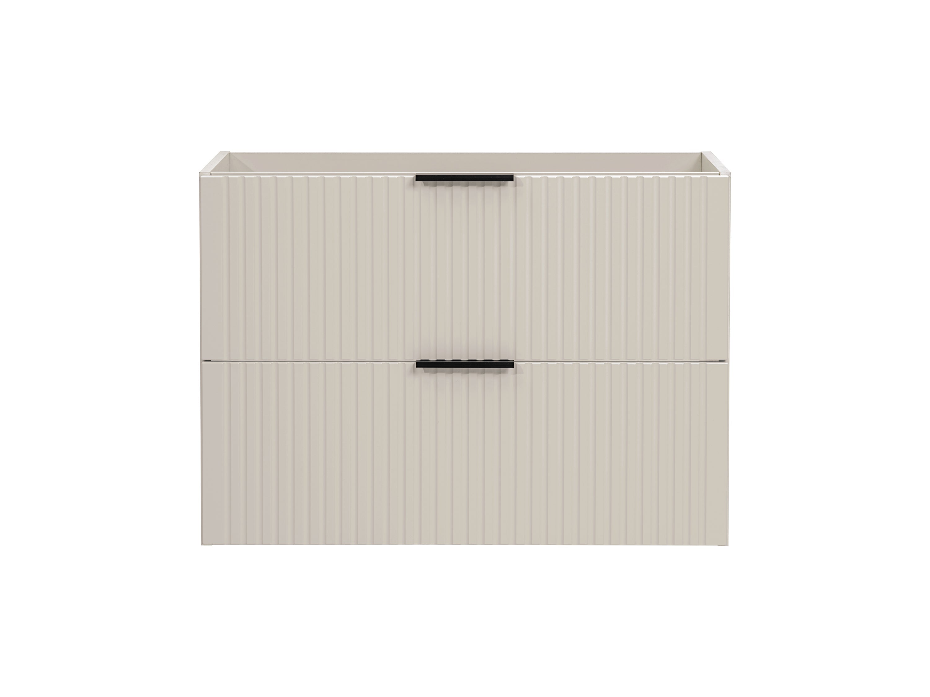 Adel Cashmere Bad-Set mit Hochschrank 80 cm, Griff schwarz, SSET-ADC B WOTAN
