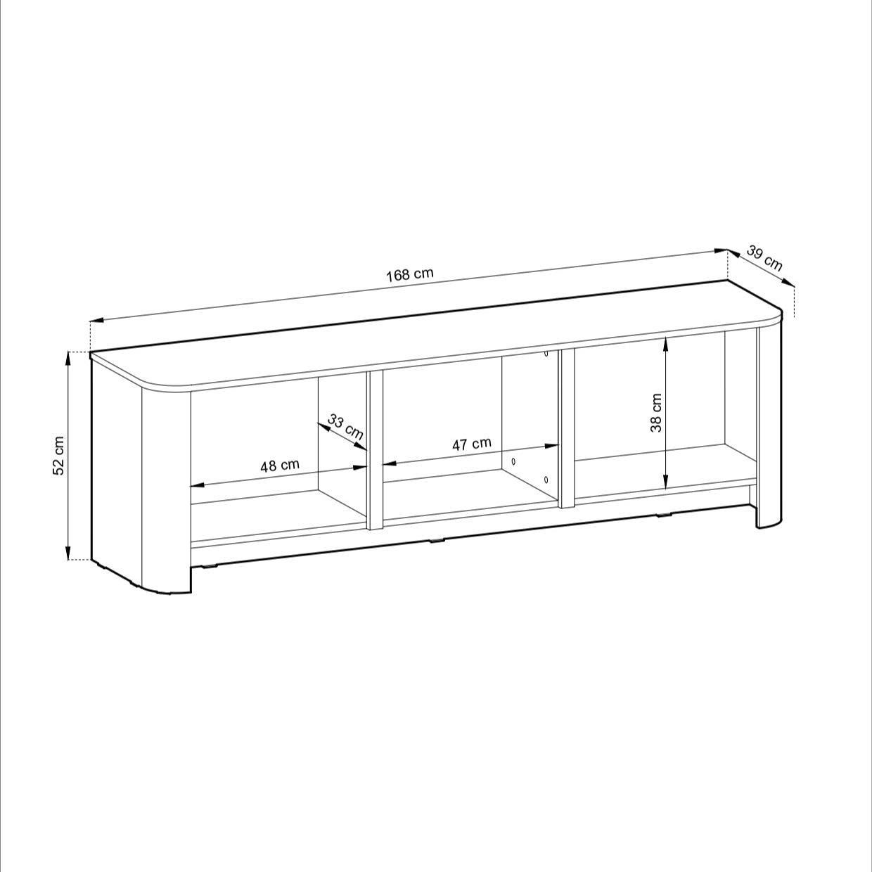 PI Bari TV Stand – Vicenza Oak