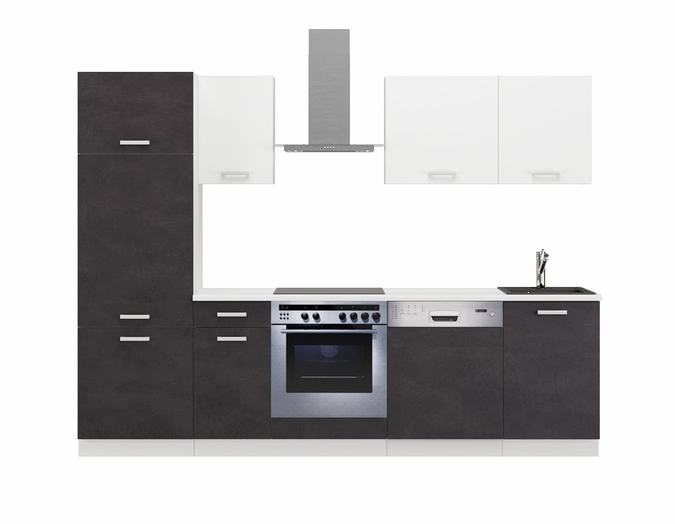 LE Toni 270 cm Küchenset – Matera Schwarz