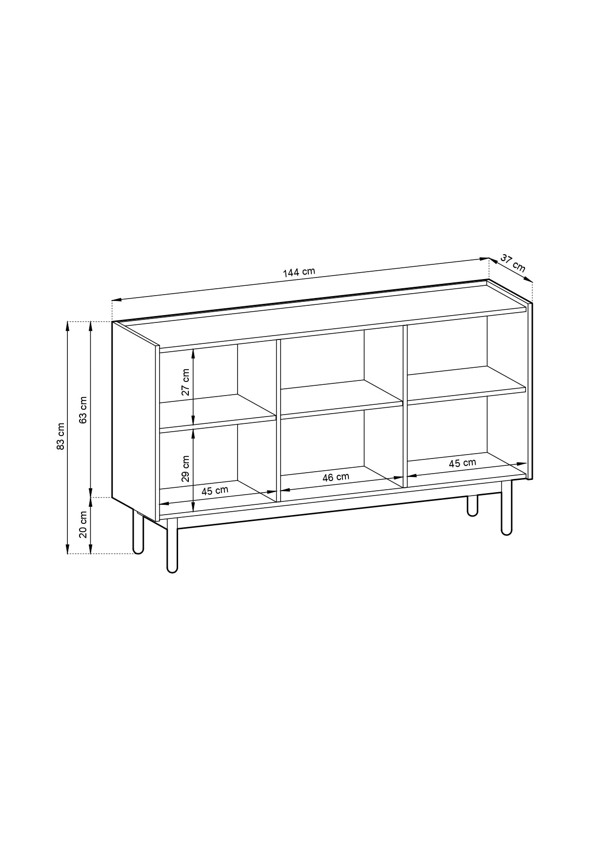 PI Boho Sideboard K144/83 – Riviera Eiche