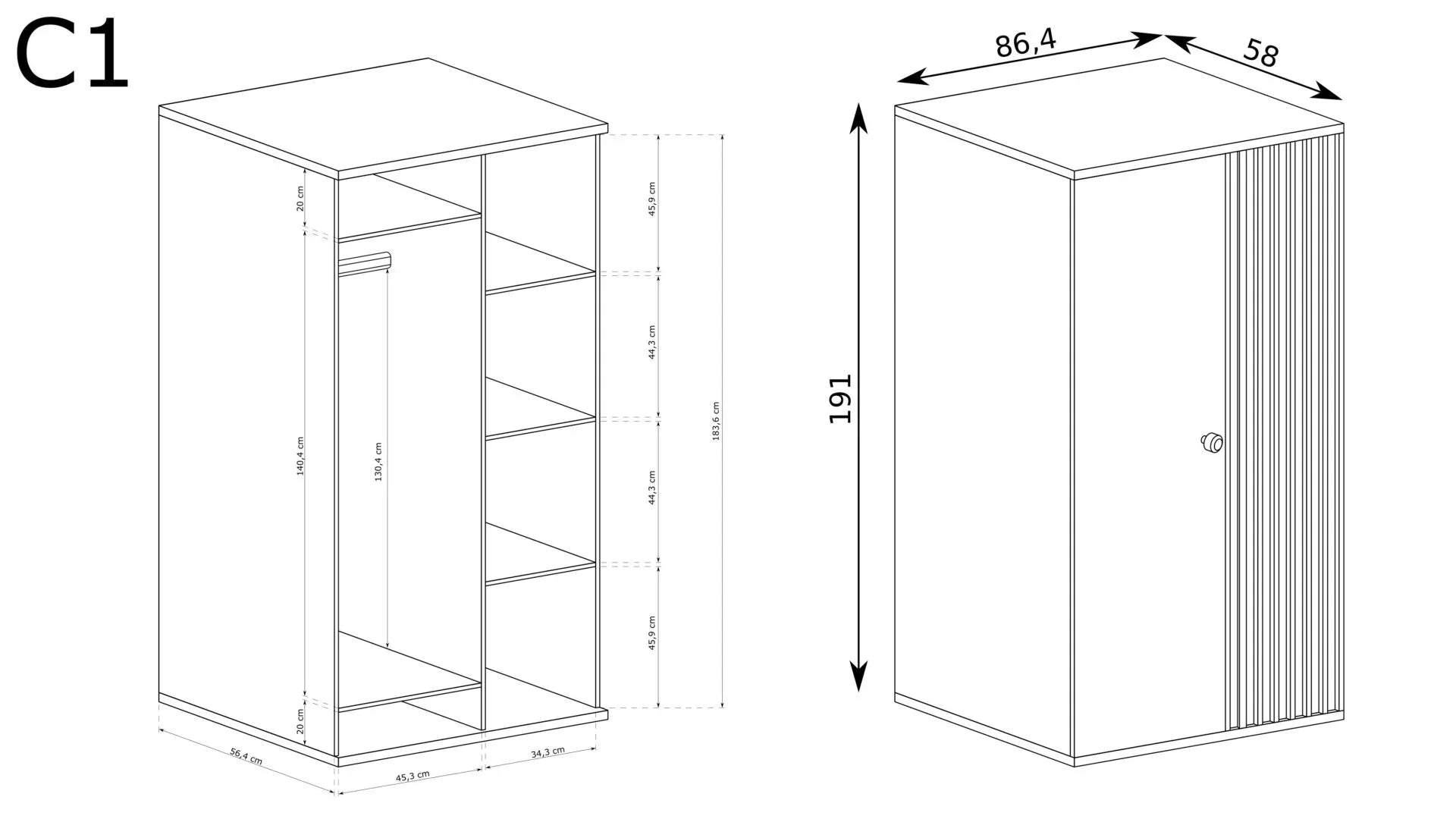 S-Cali Kleiner Kleiderschrank