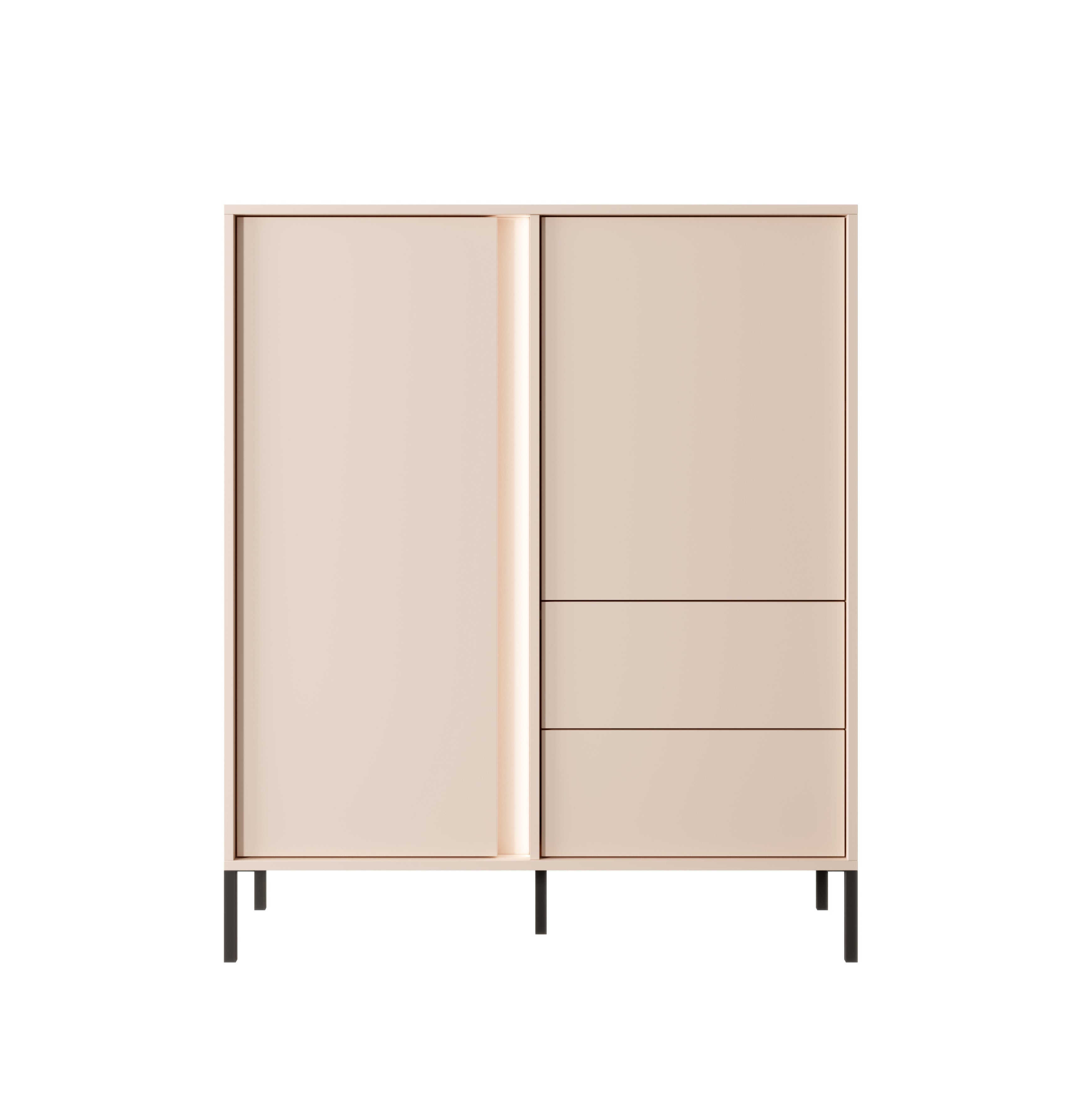 Lask Dast Hohes Sideboard 2D2S – 123,4 x 103,3 x 39,5 cm