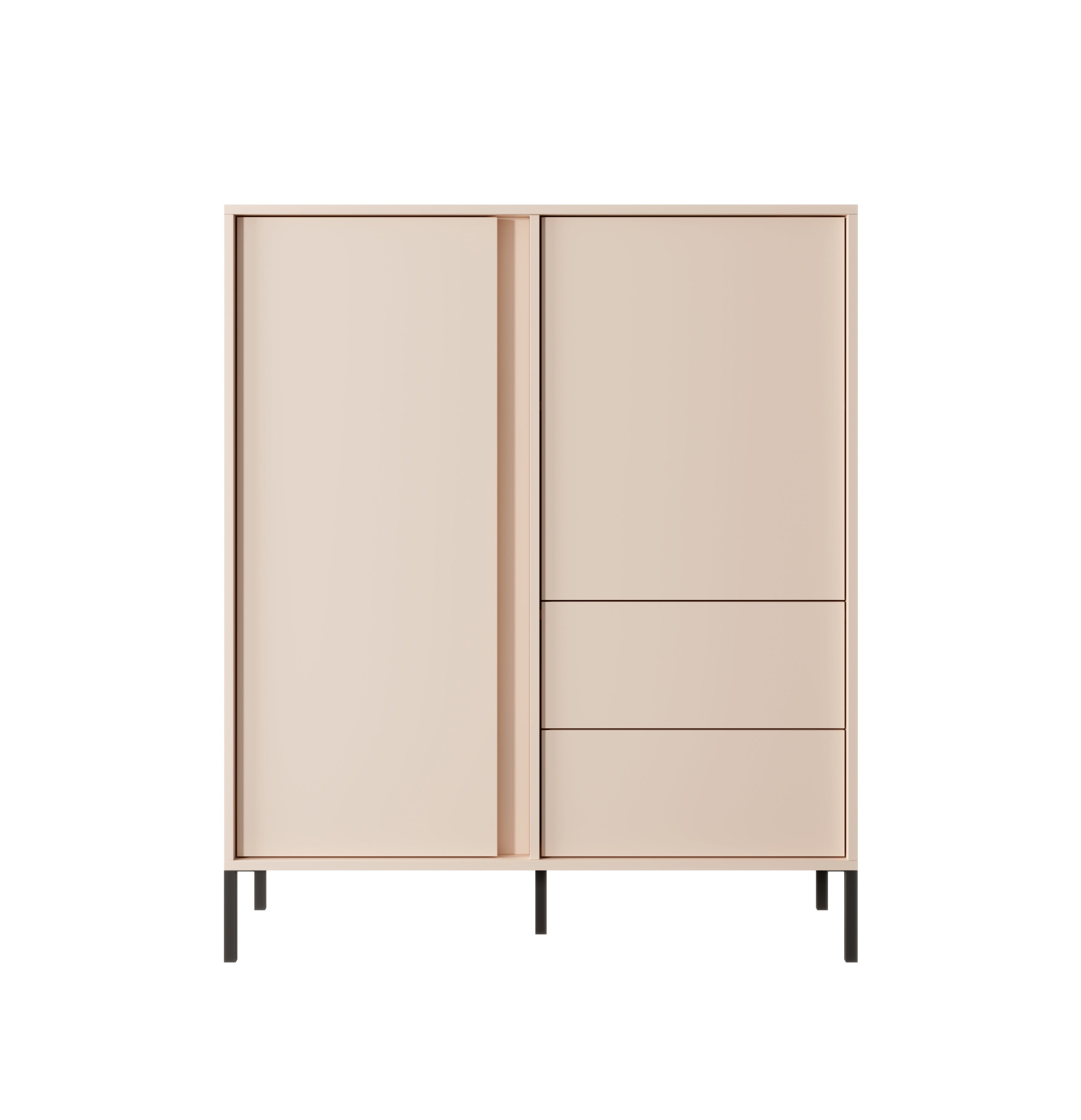 Lask Dast Hohes Sideboard 2D2S – 123,4 x 103,3 x 39,5 cm