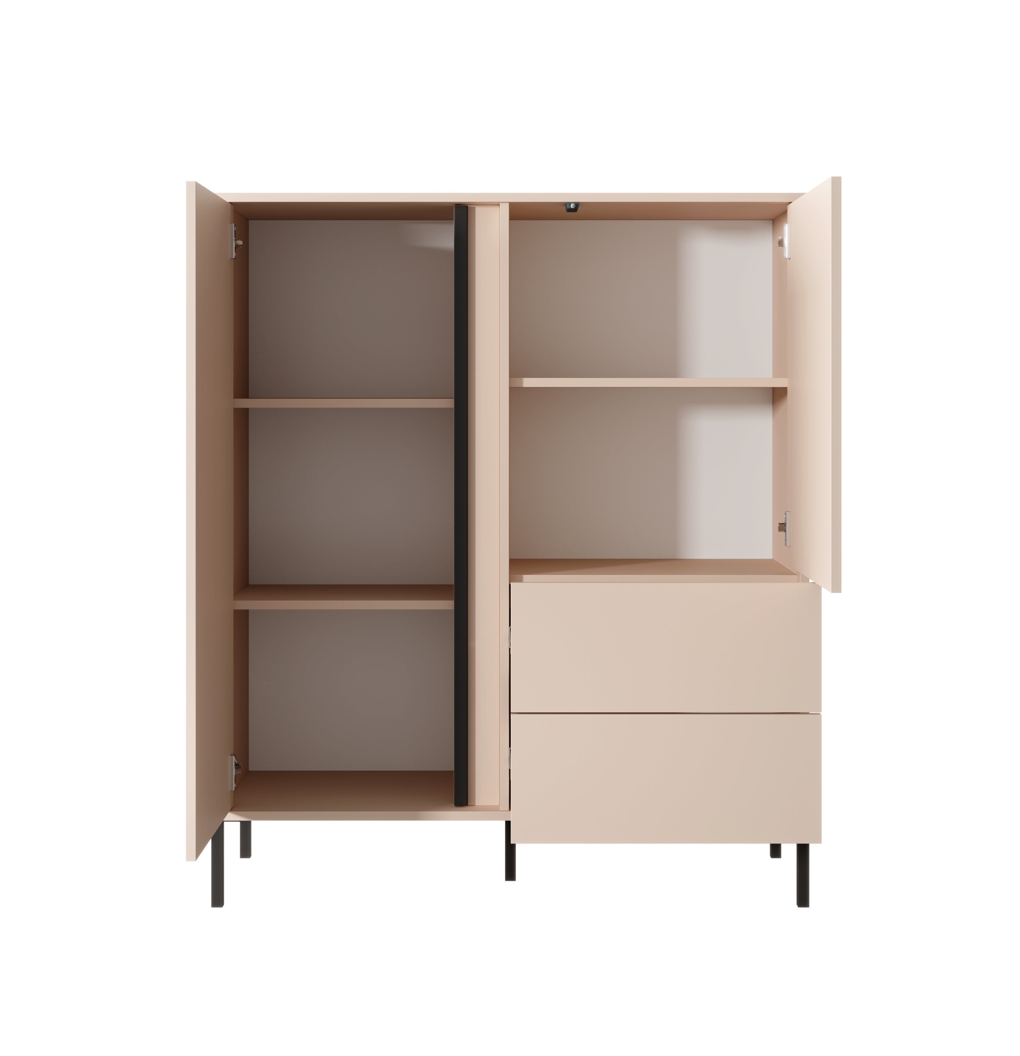 Lask Dast Hohes Sideboard 2D2S – 123,4 x 103,3 x 39,5 cm