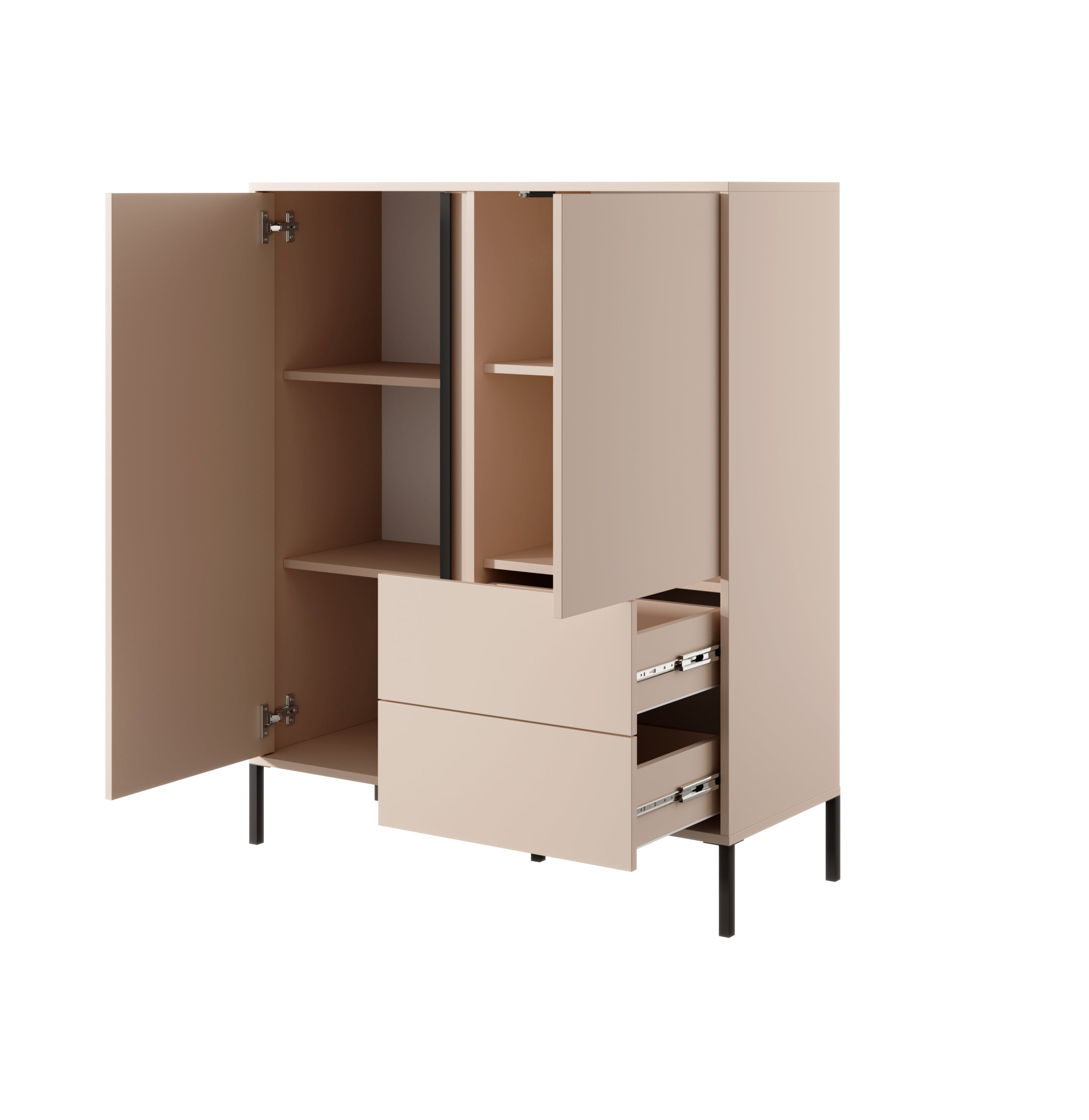 Lask Dast Tall Sideboard 2D2S – 123.4x103.3x39.5 cm