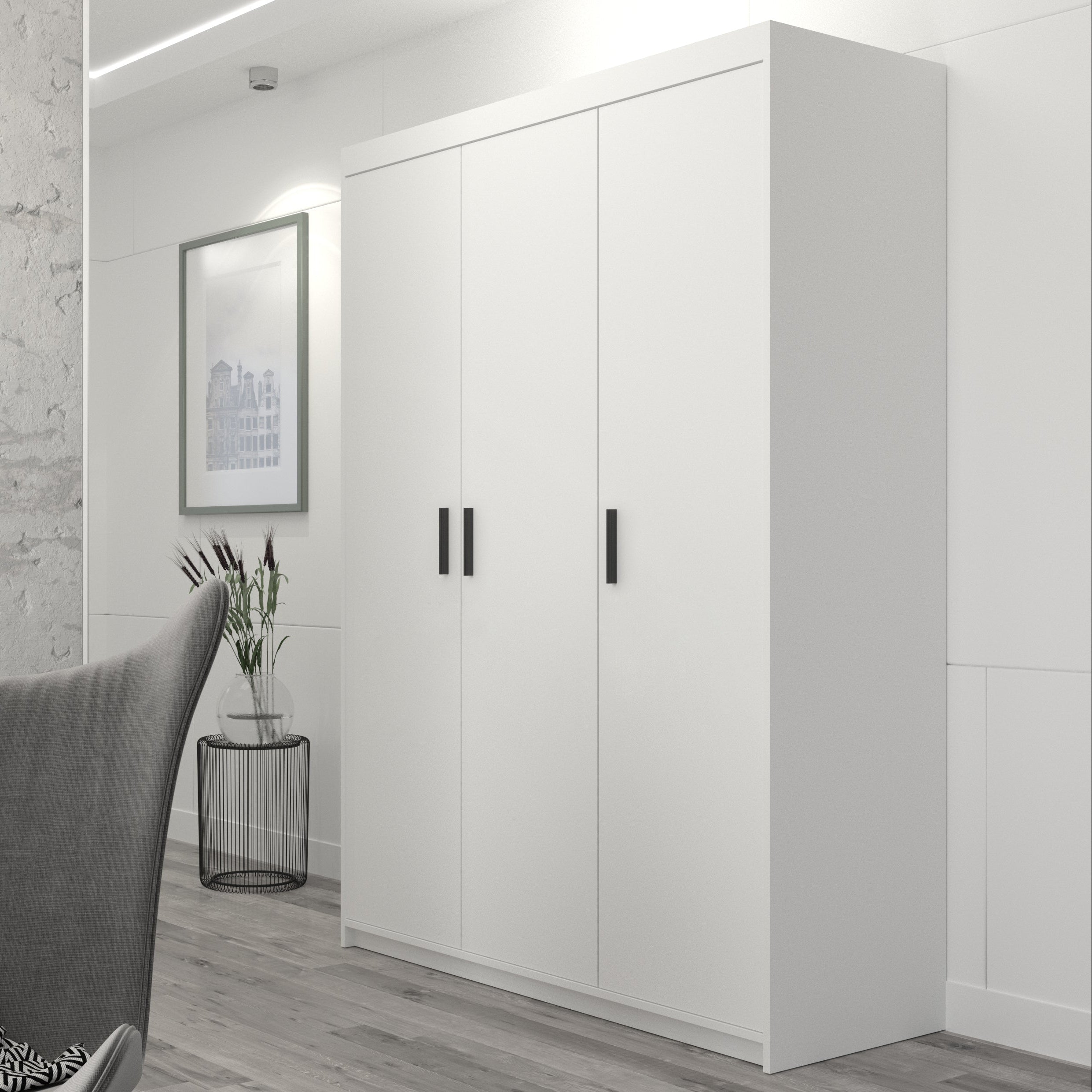 LE Elena 3D DL03 Kleiderschrank in Weiß