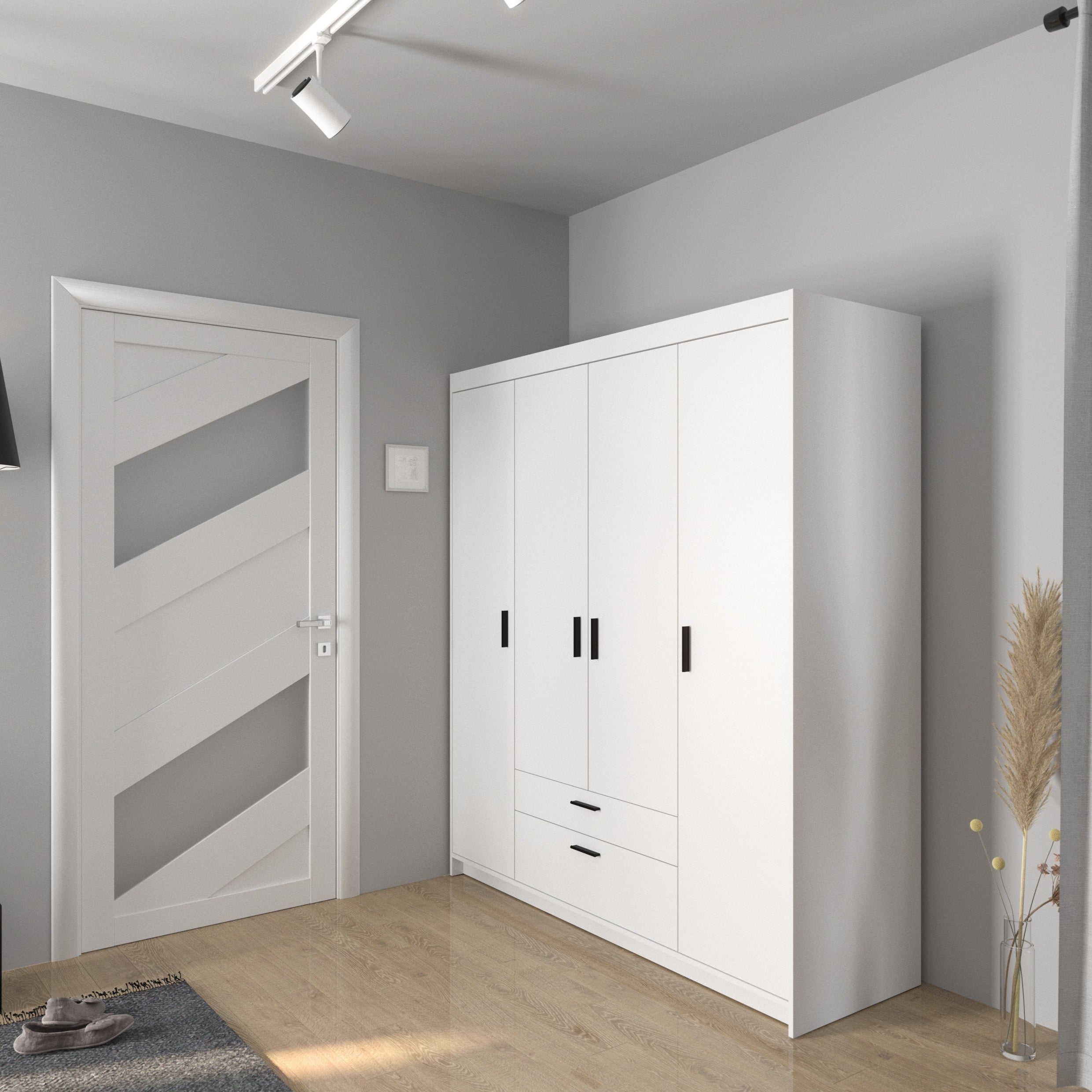 LE Elena 4D DL04 Kleiderschrank in Weiß