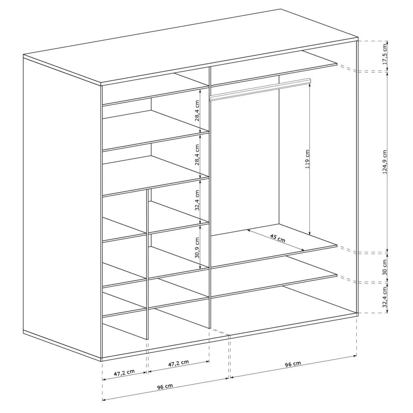 Moderner großer Schiebetürenschrank J-Fonti F-11