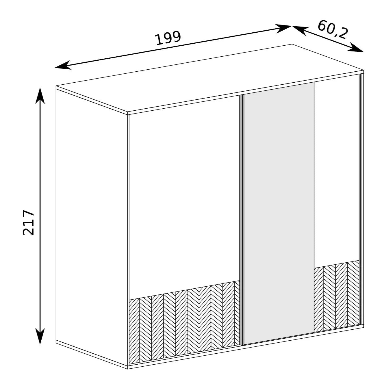 Moderner großer Schiebetürenschrank J-Fonti F-11