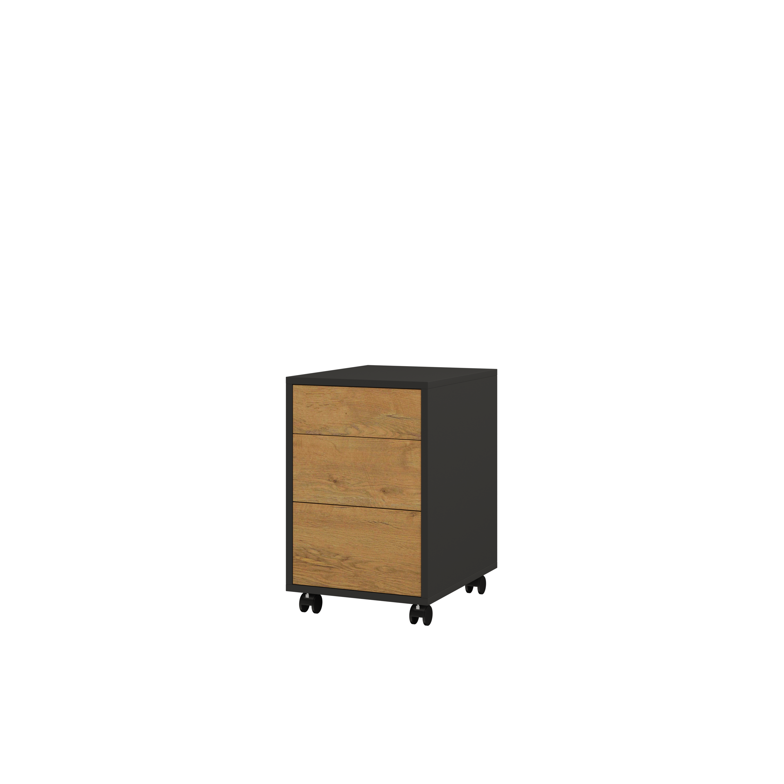 Individualisierbares Schrankbett Basic Möbelset Schwarz und Lancelot Eiche 90, 120, 140 x 200 cm
