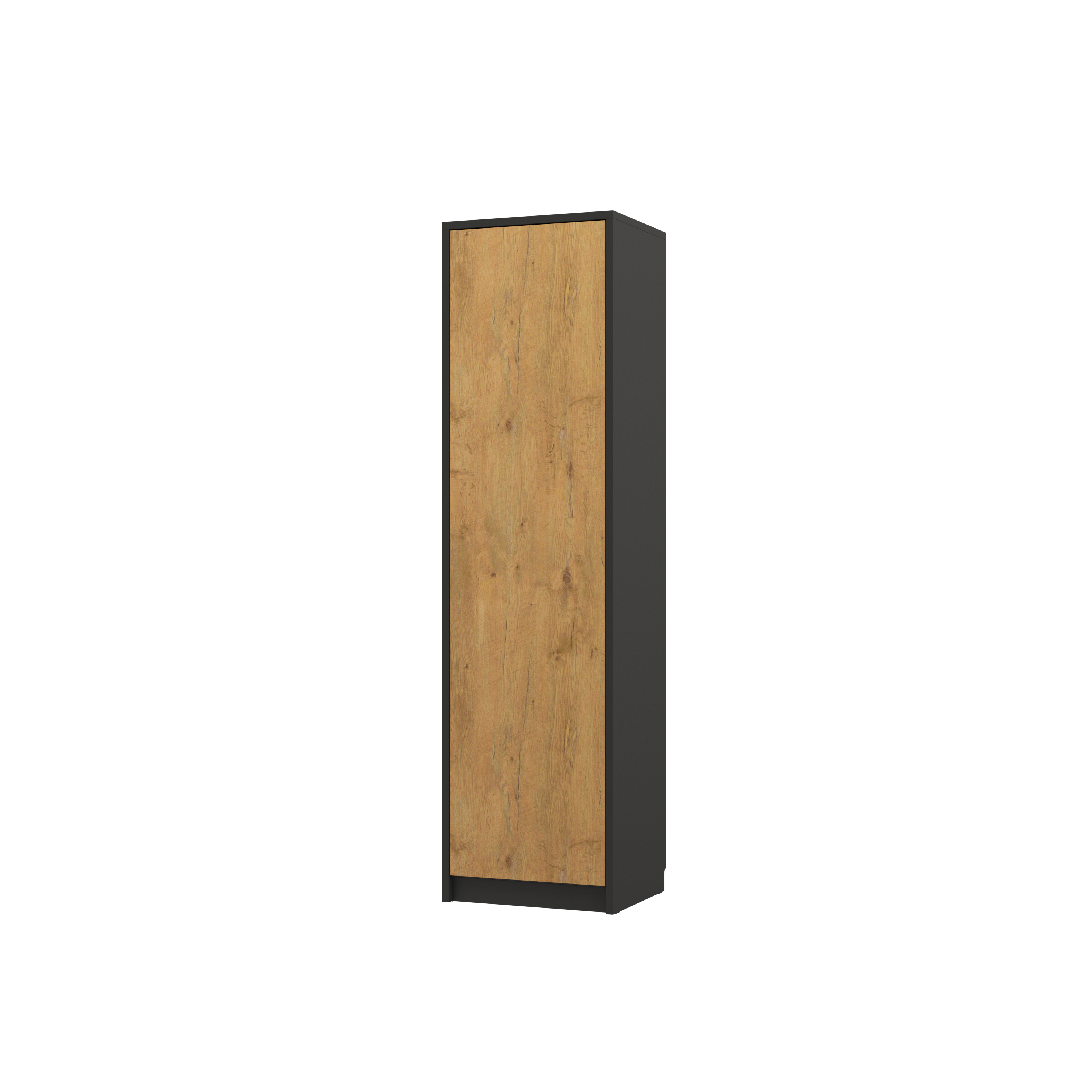 Individualisierbares Schrankbett Basic Möbelset Schwarz und Lancelot Eiche 90, 120, 140 x 200 cm