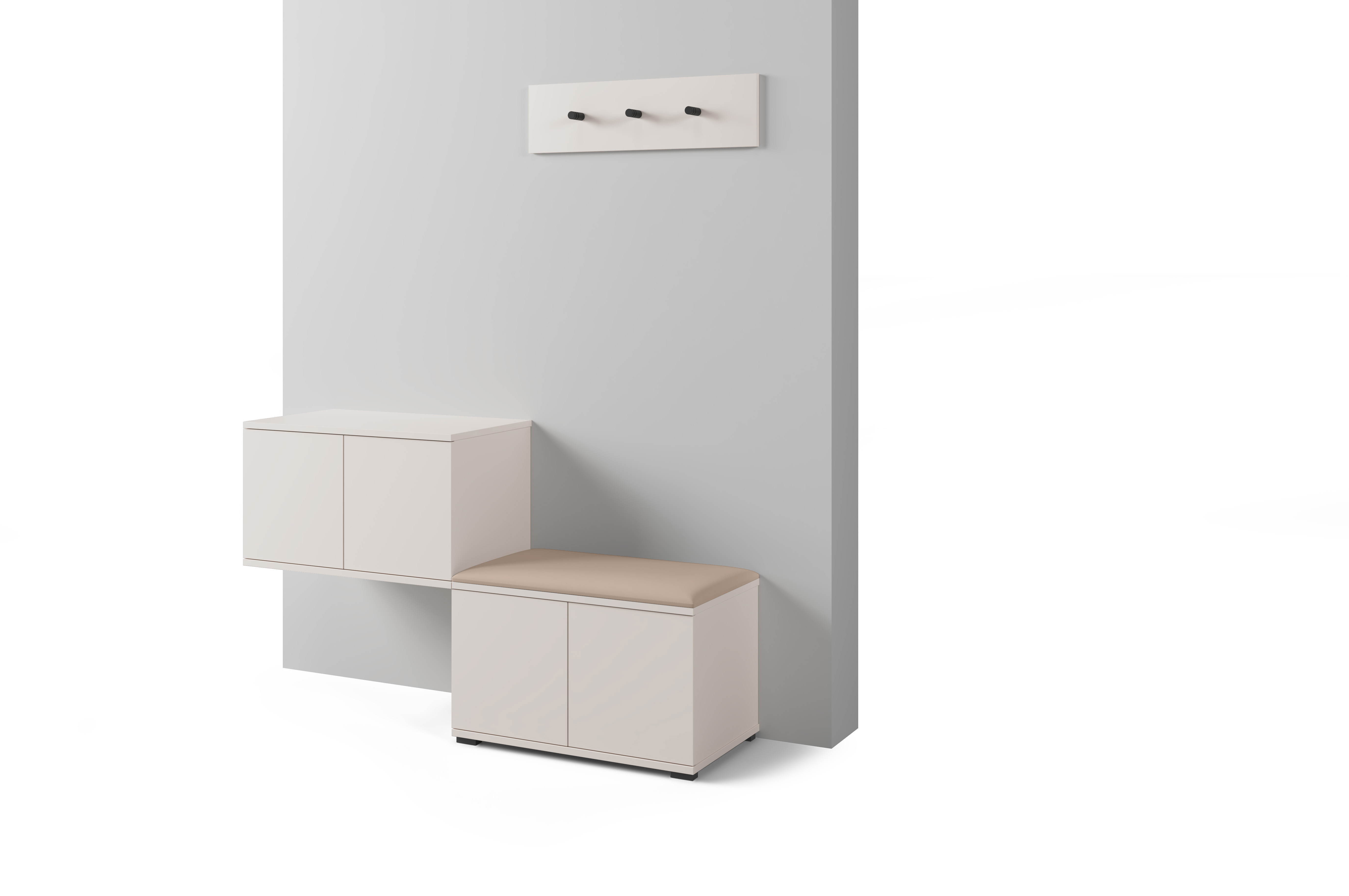 PK Bianco 7 Hallway Wardrobe Set - Beige