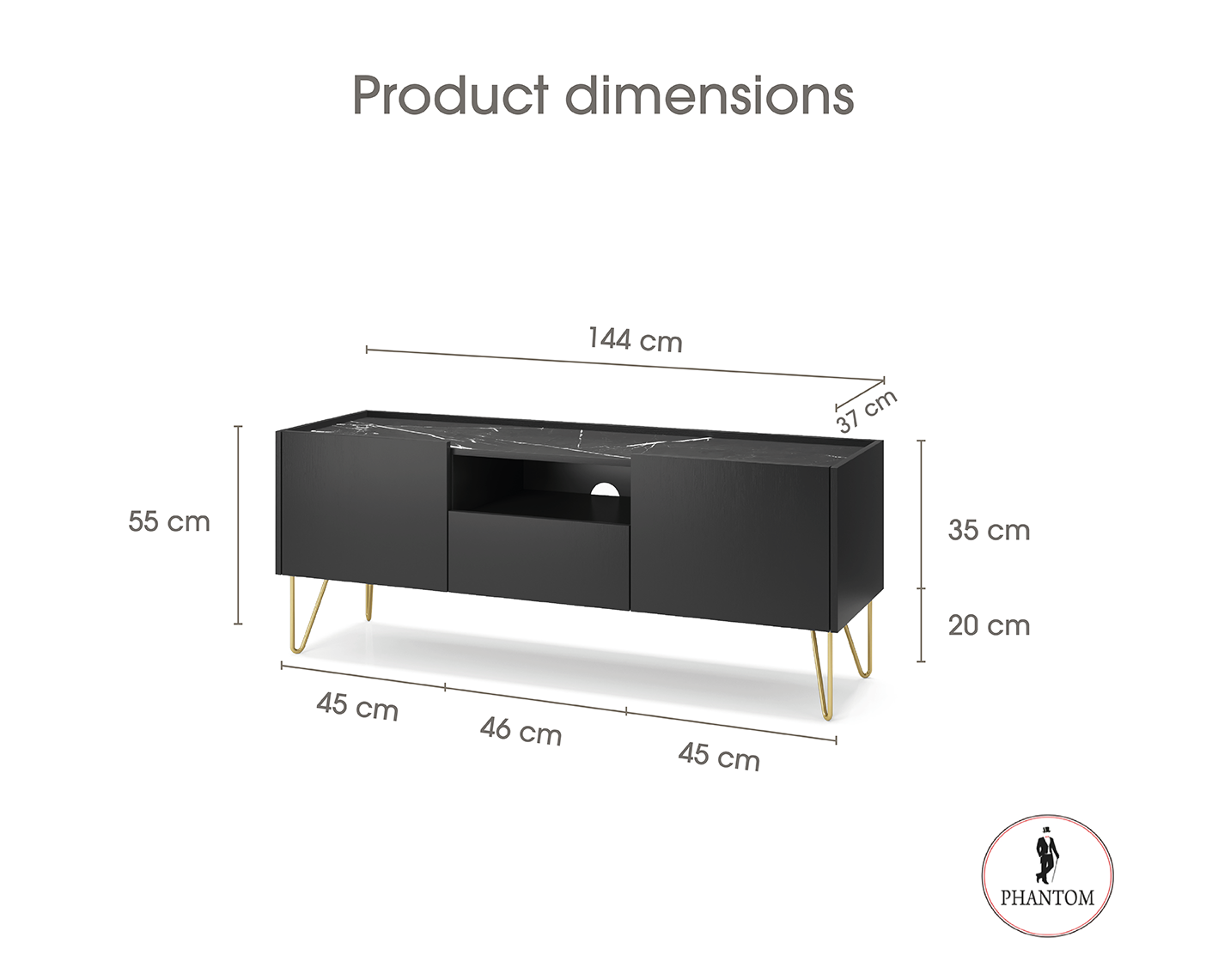 Harmony TV-Ständer – Stilvolles, modernes Loft-Design für Ihre Unterhaltungsbedürfnisse