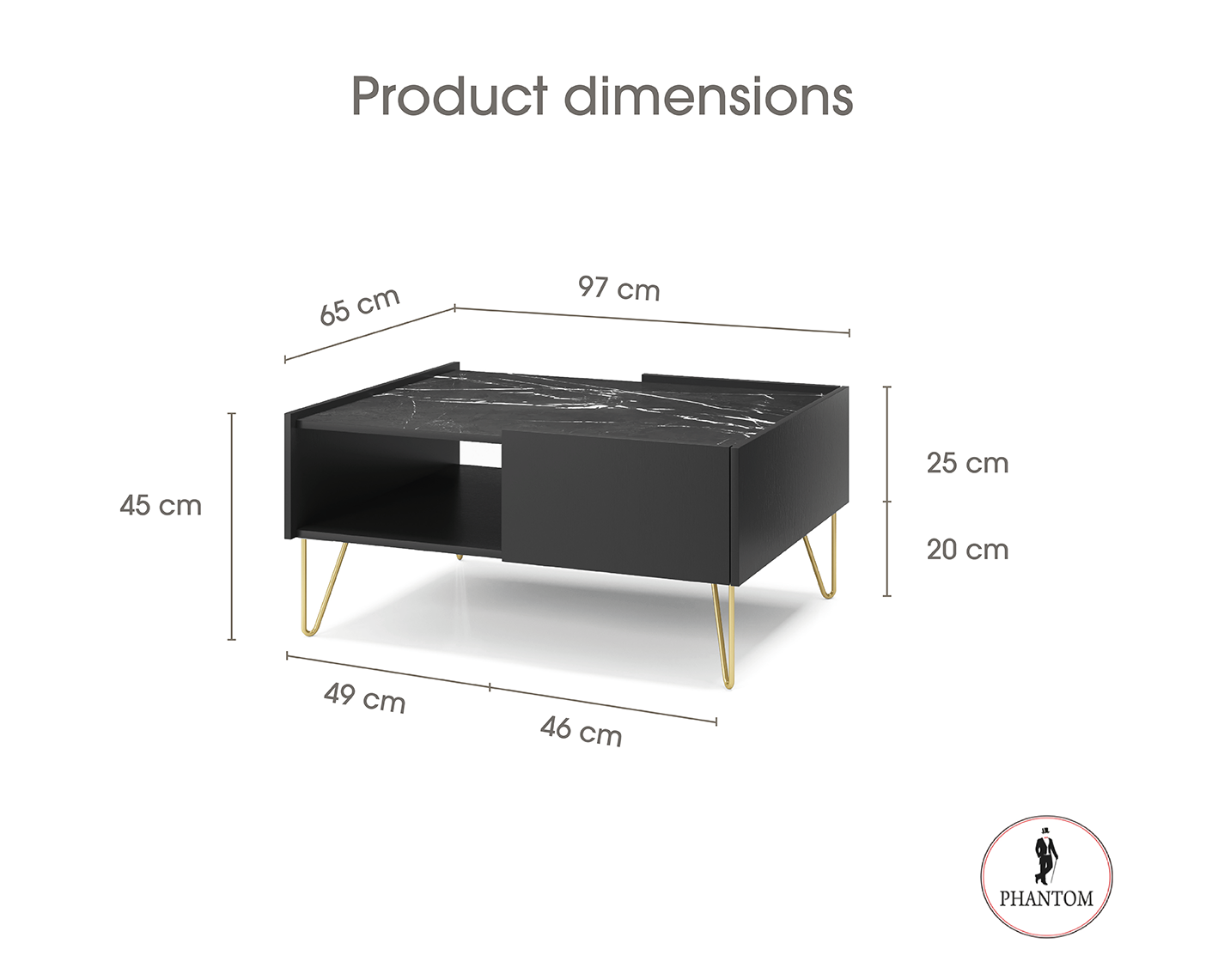 Harmony Coffee Table - Couchtisch mit einer Schublade