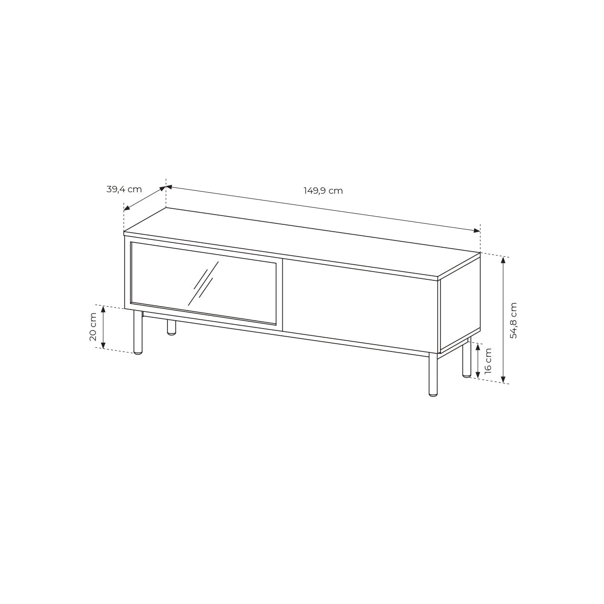 Lask Lang TV-Schrank 150 cm