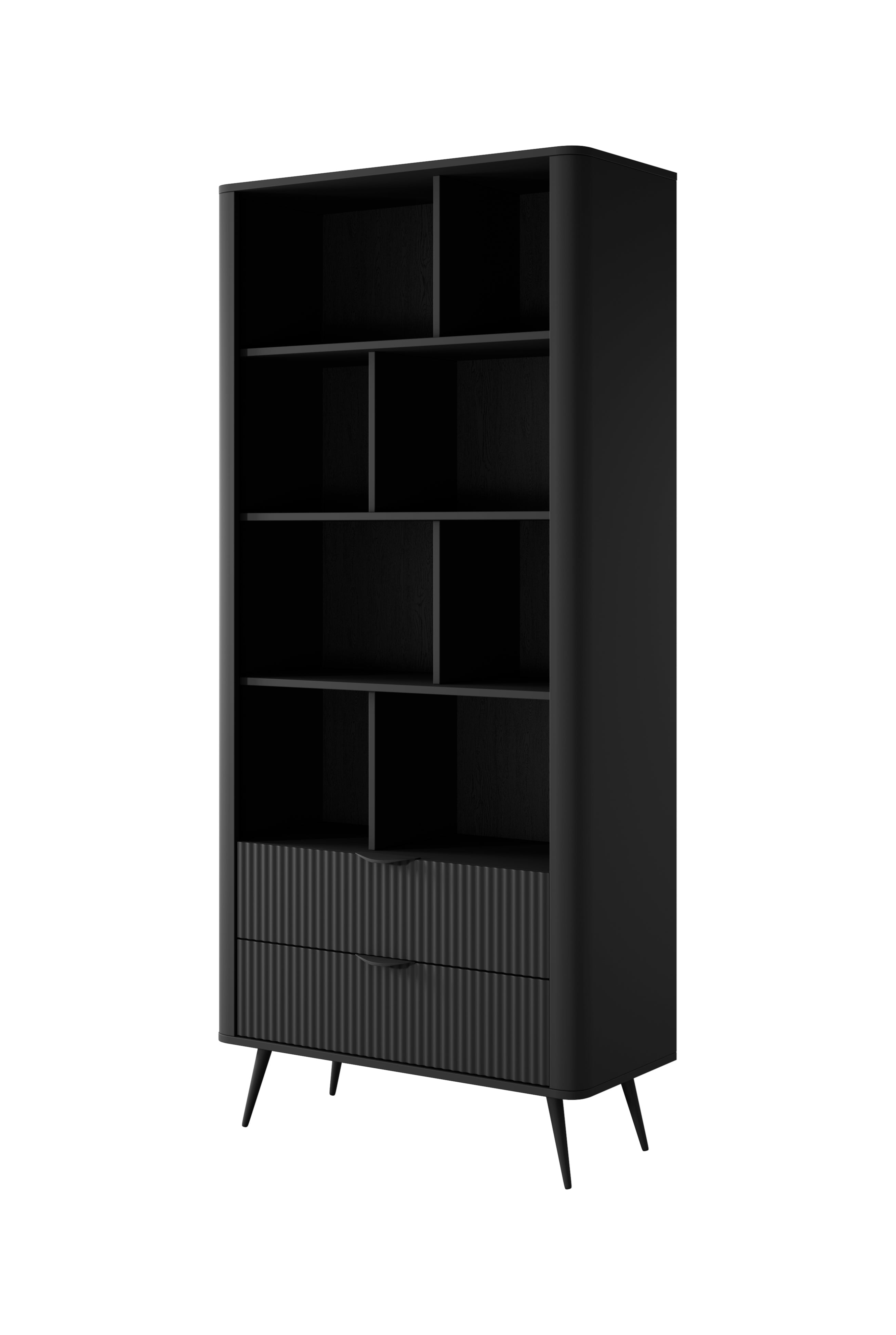 Lask Lante – Bücherregal Schwarz (88,2 × 193,8 × 38 cm)