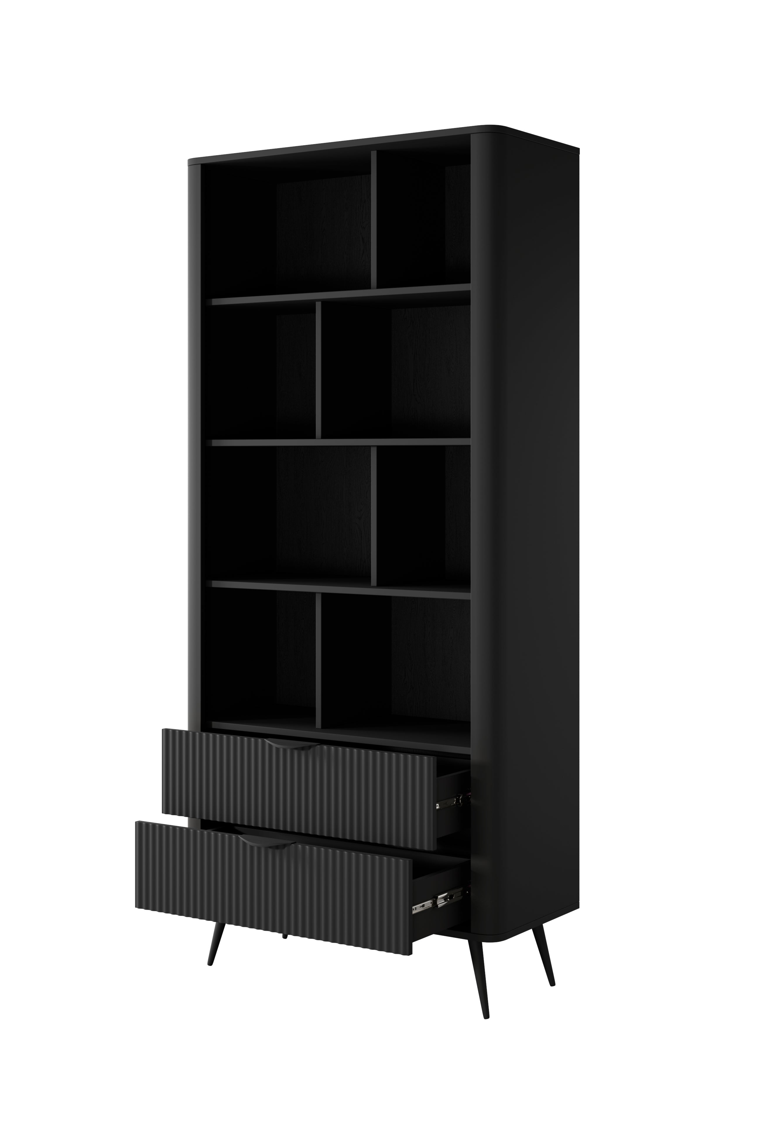 Lask Lante – Bücherregal Schwarz (88,2 × 193,8 × 38 cm)