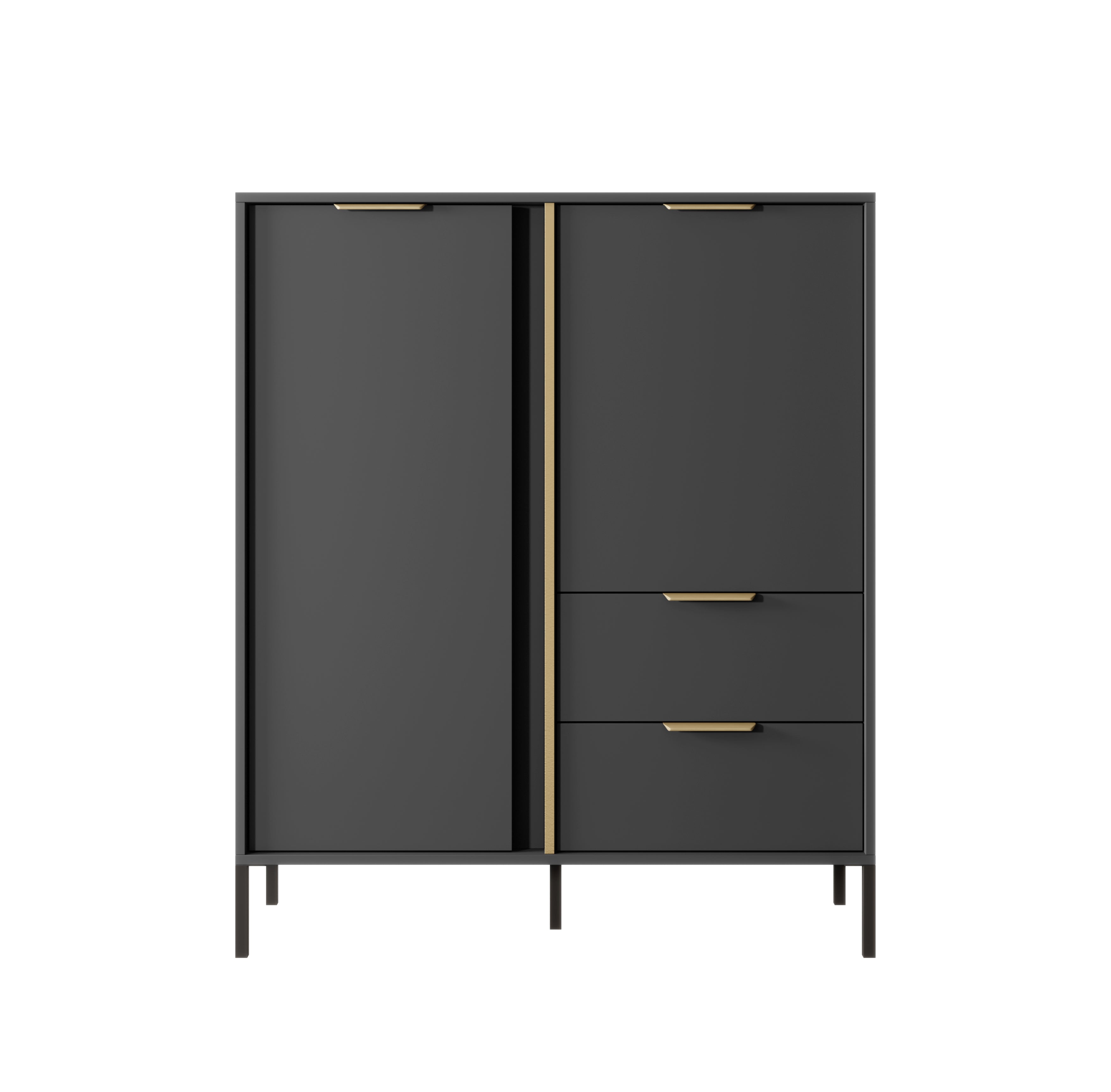 Lask Lars – Hohes Sideboard mit 2 Türen und 2 Schubladen