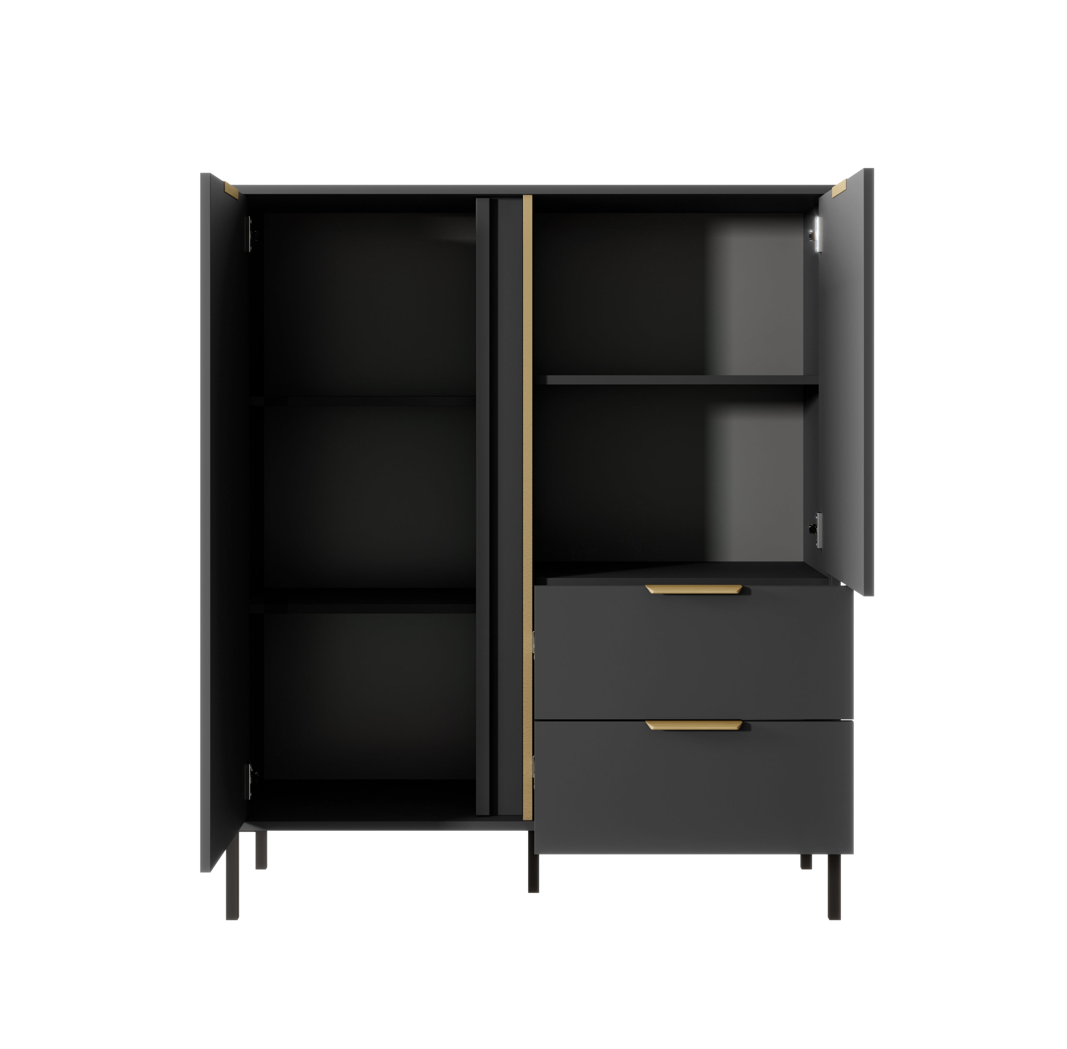 Lask Lars – Hohes Sideboard mit 2 Türen und 2 Schubladen