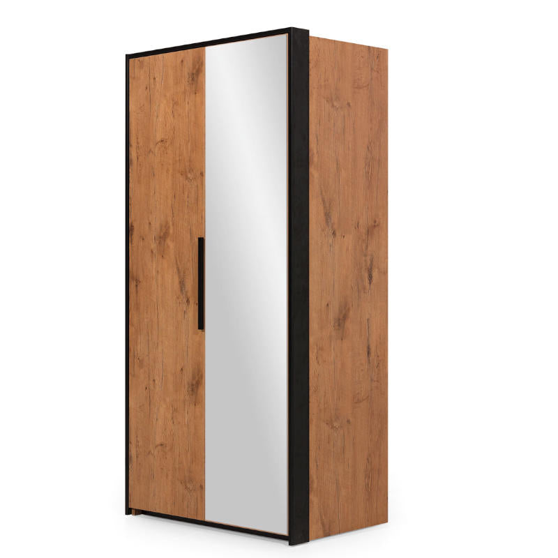 NE Loft 2-türiger Kleiderschrank mit Spiegel – 104 cm