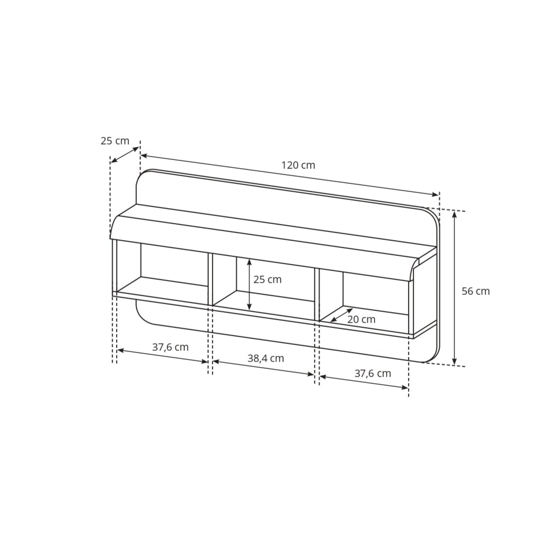 Lask Link – Wandregal 120 cm