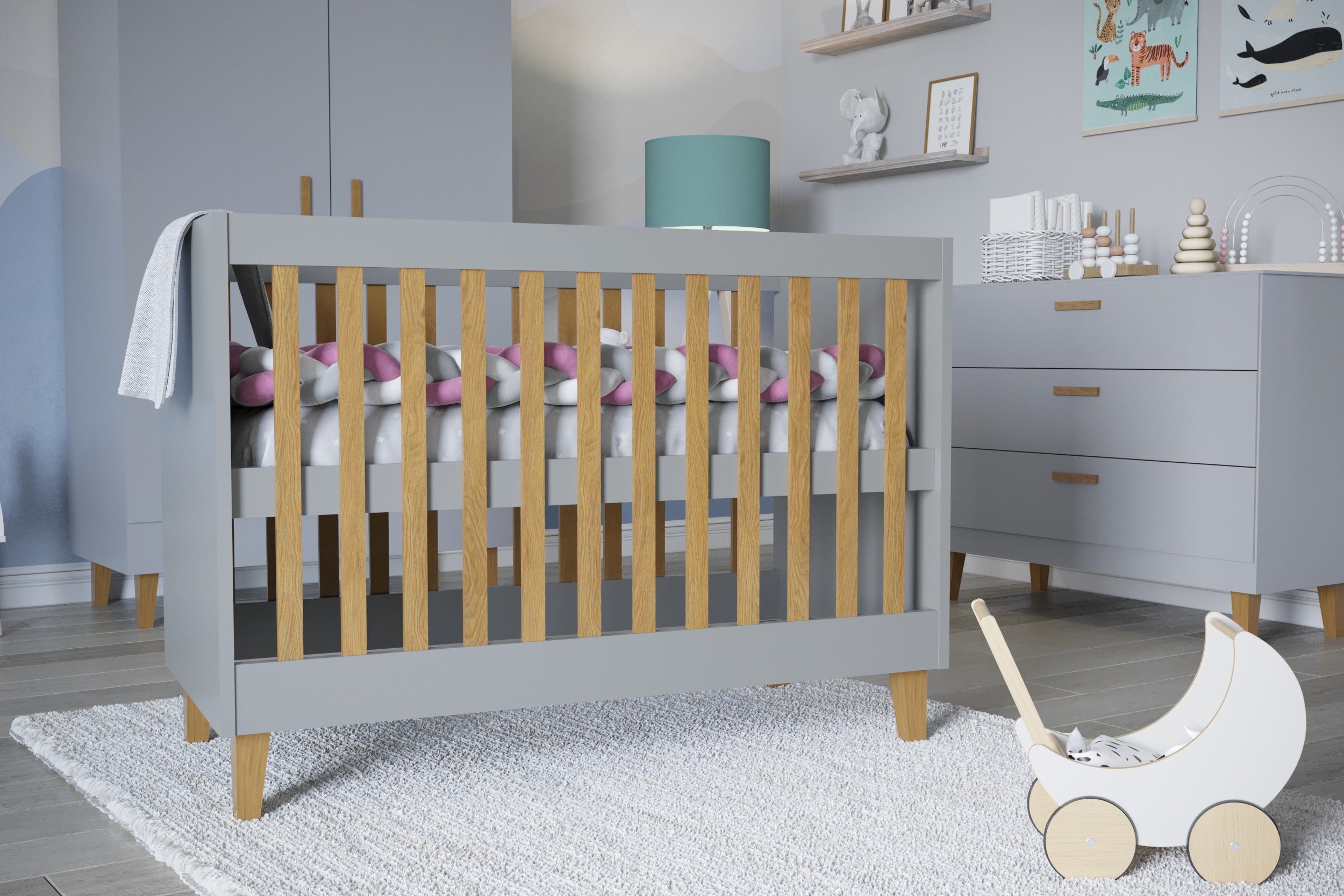 Kocot Kubi Baby Cot Grey
